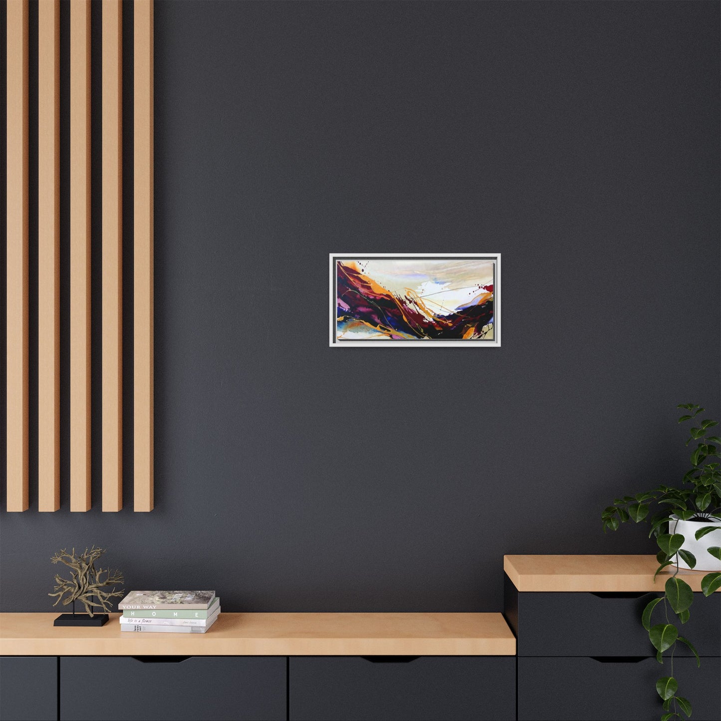 Abstract Flow Matte Canvas Framed Wall Art