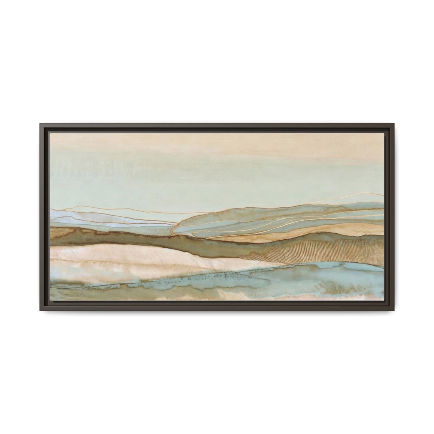 Framed Matte Canvas Coastal Abstract Landscape Wall Art