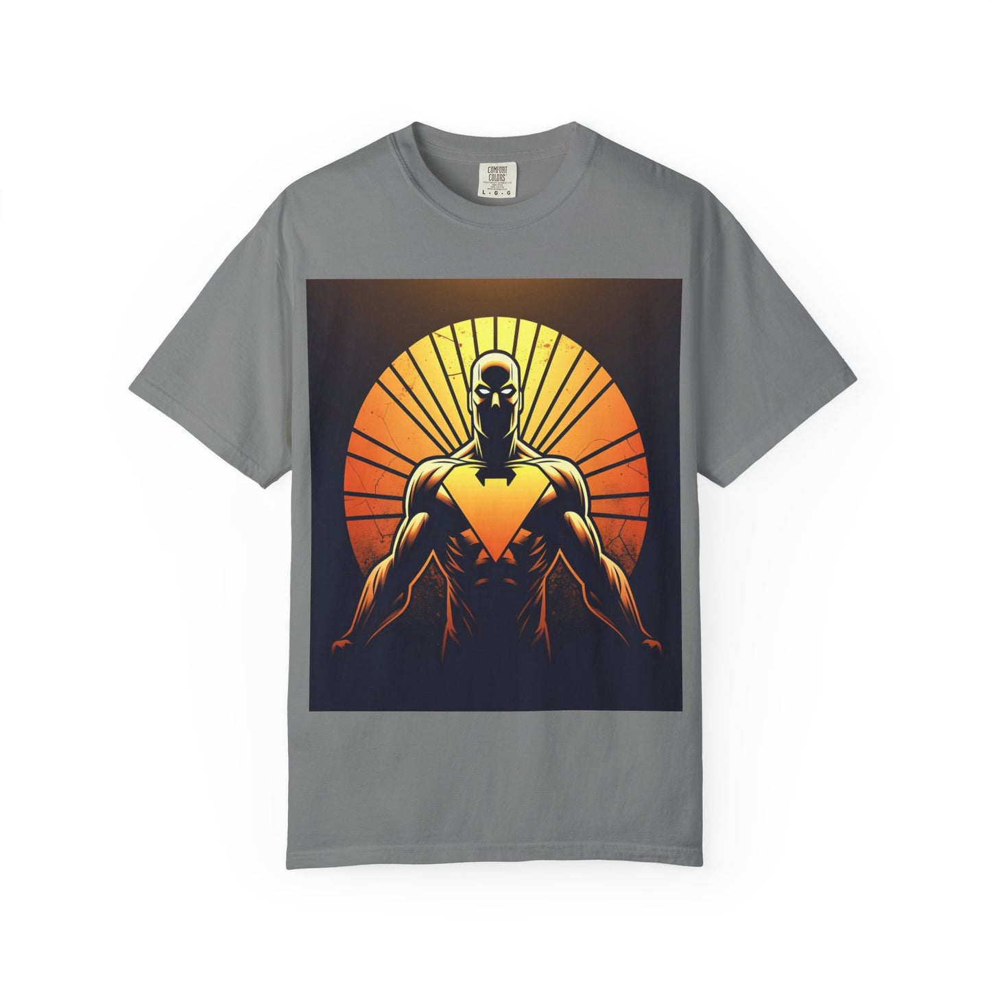 Superhero Sunrise T-Shirt — Bold Chest Emblem Graphic