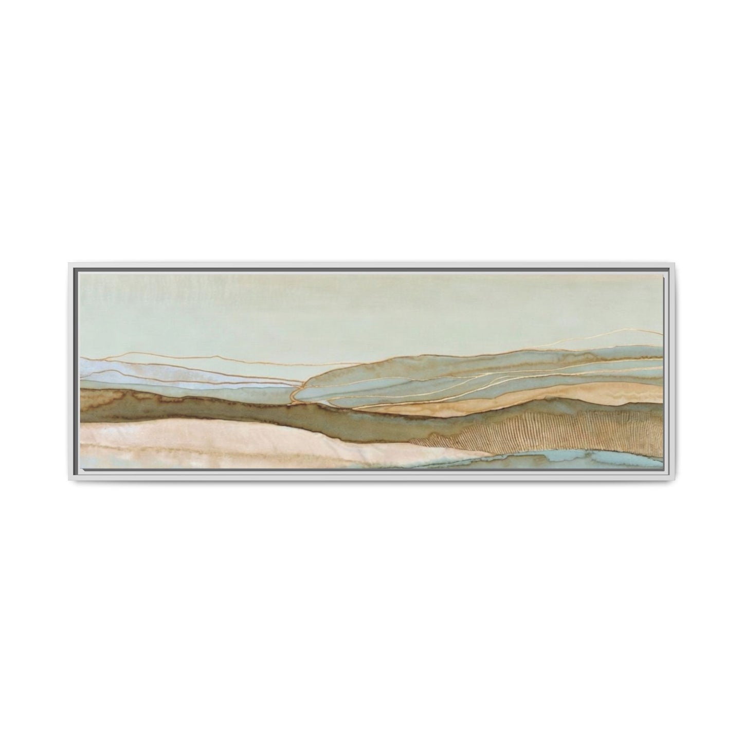 Framed Matte Canvas Coastal Abstract Landscape Wall Art