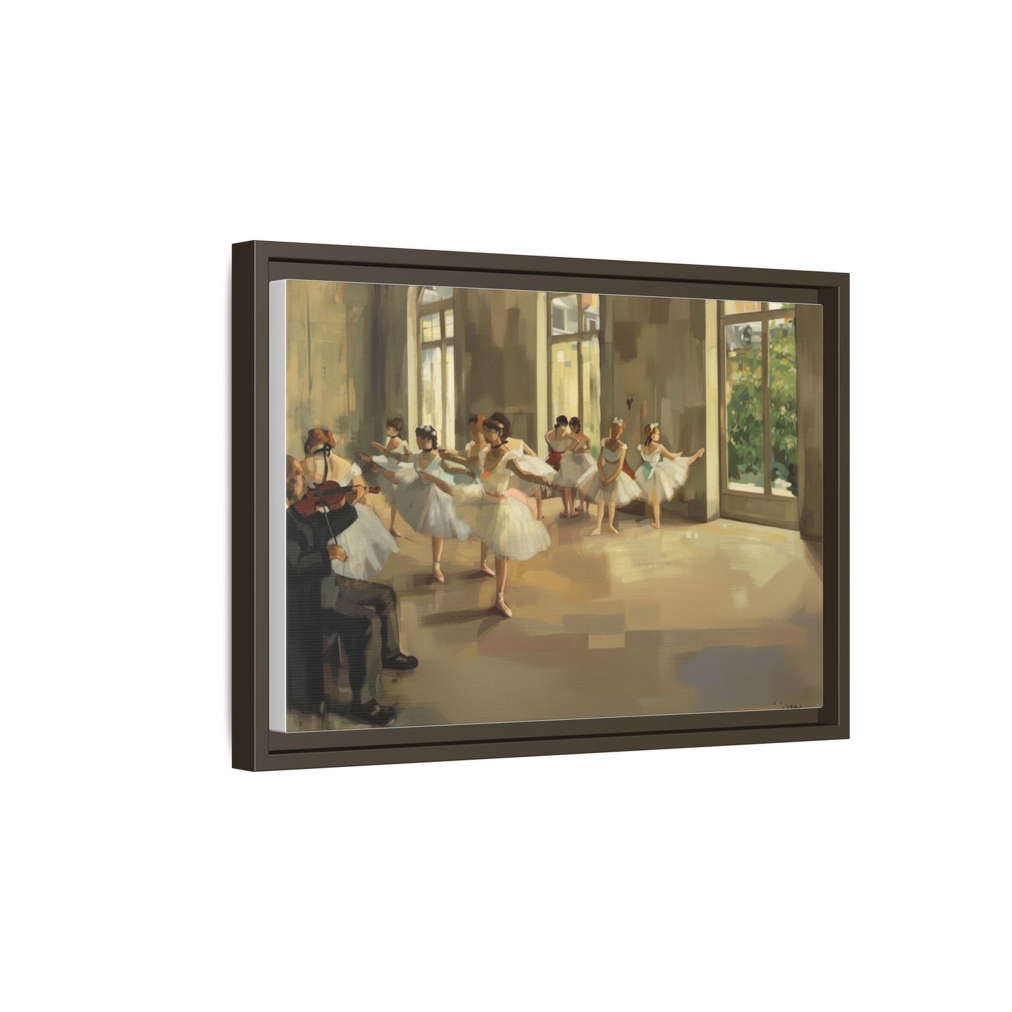 Framed Matte Canvas Print — Ballet Class Scene (Impressionist Dancers)