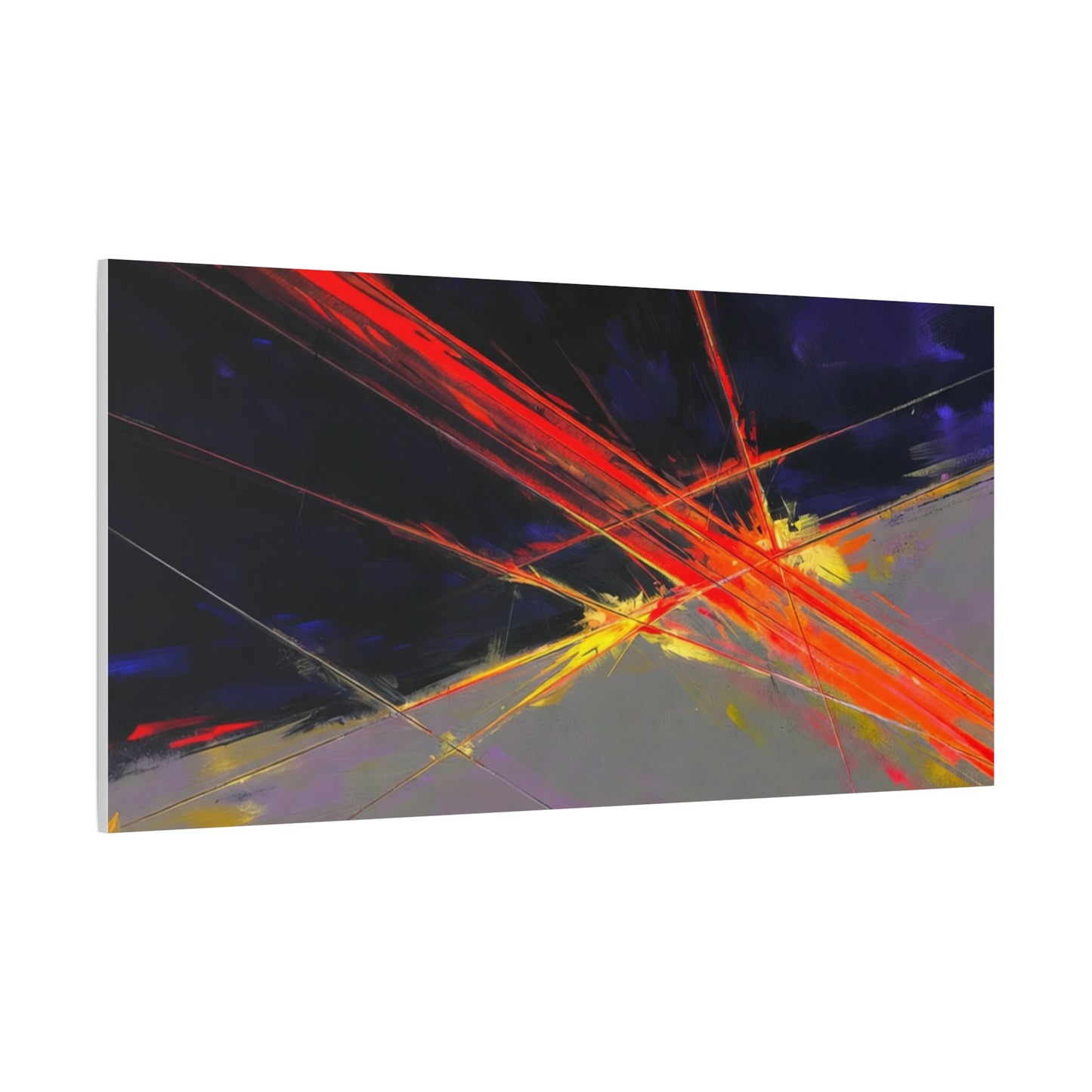 Abstract Red Streaks Matte Canvas Print — Modern Geometric Wall Art