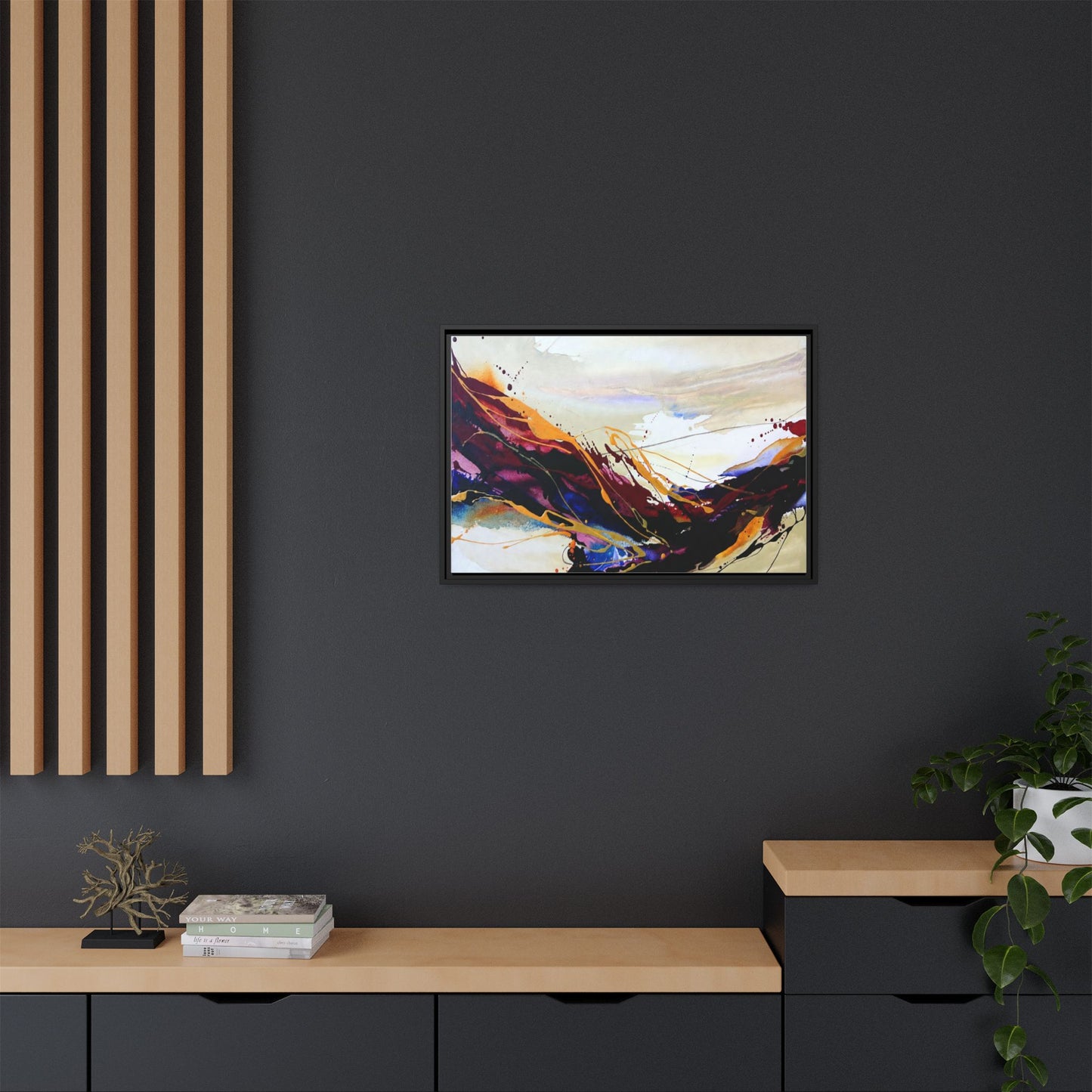 Abstract Flow Matte Canvas Framed Wall Art