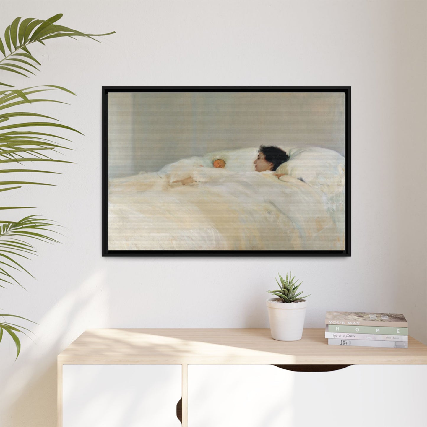 Mother by Joaquin Sorolla y Bastida Framed Matte Canvas Wall Art Print
