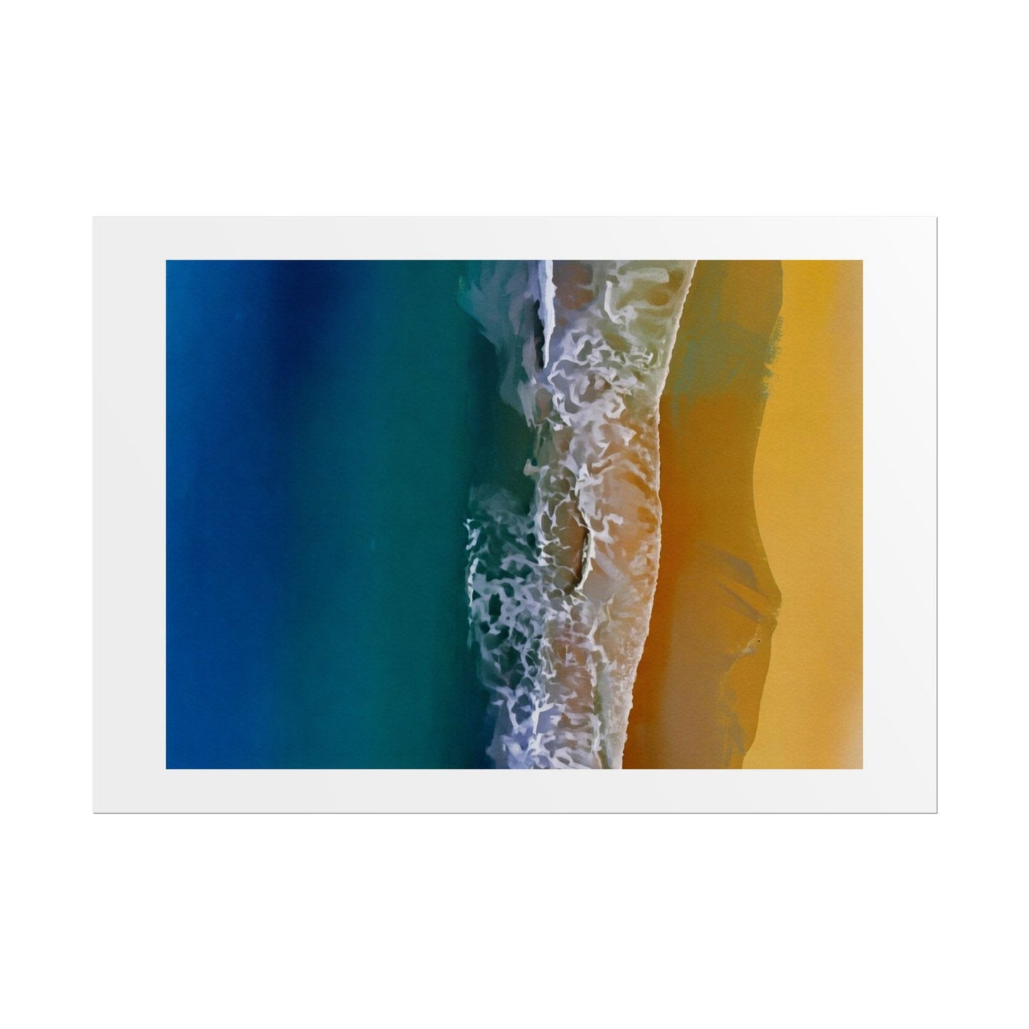 Ocean Shore Aerial Rolled Poster — Beach Print Wall Art