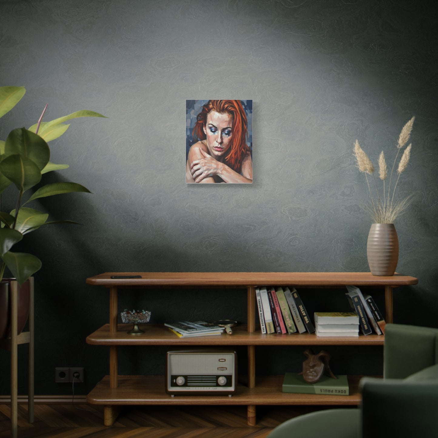 Red-Headed Woman Portrait Canvas Print — Matte Stretched Wall Art
