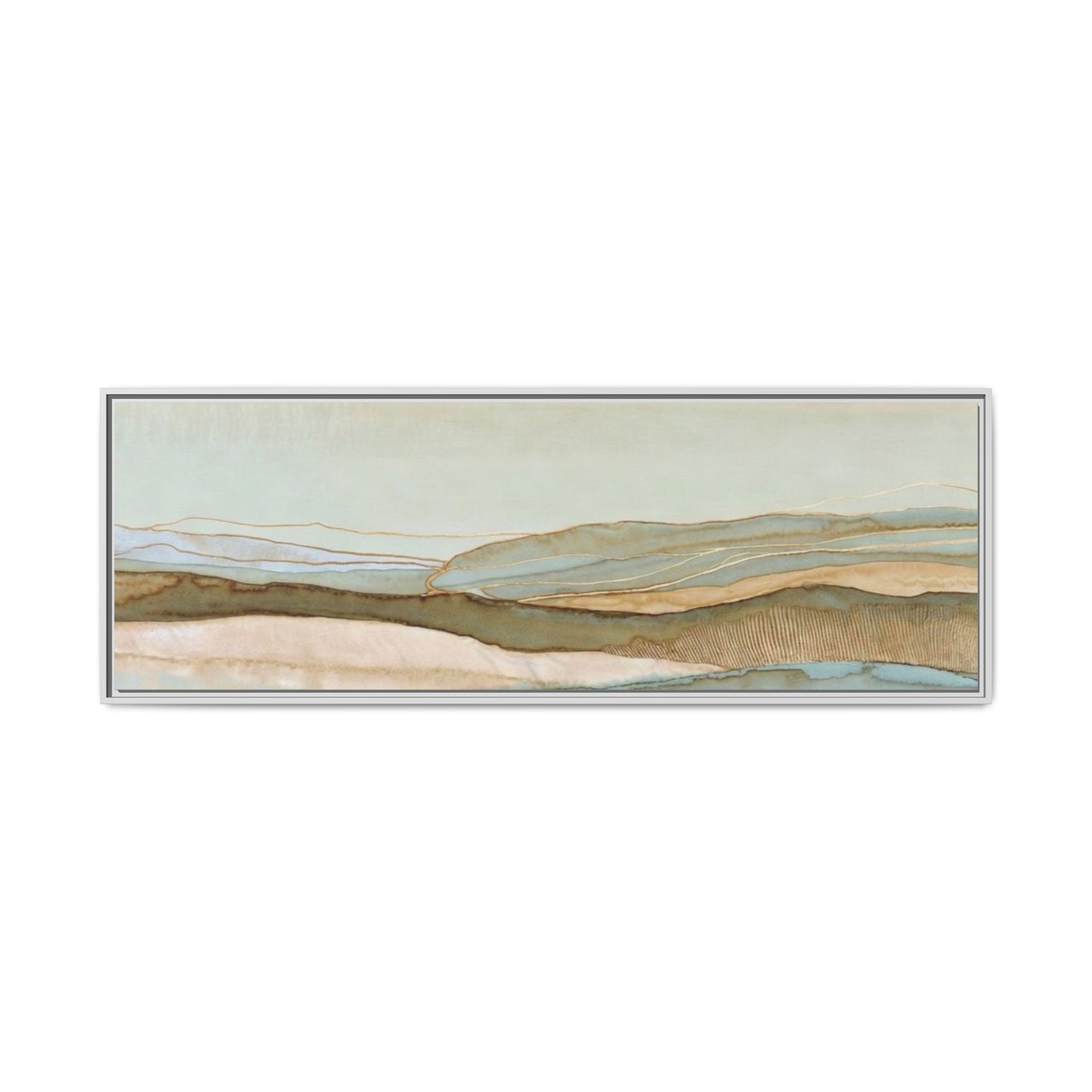 Framed Matte Canvas Coastal Abstract Landscape Wall Art