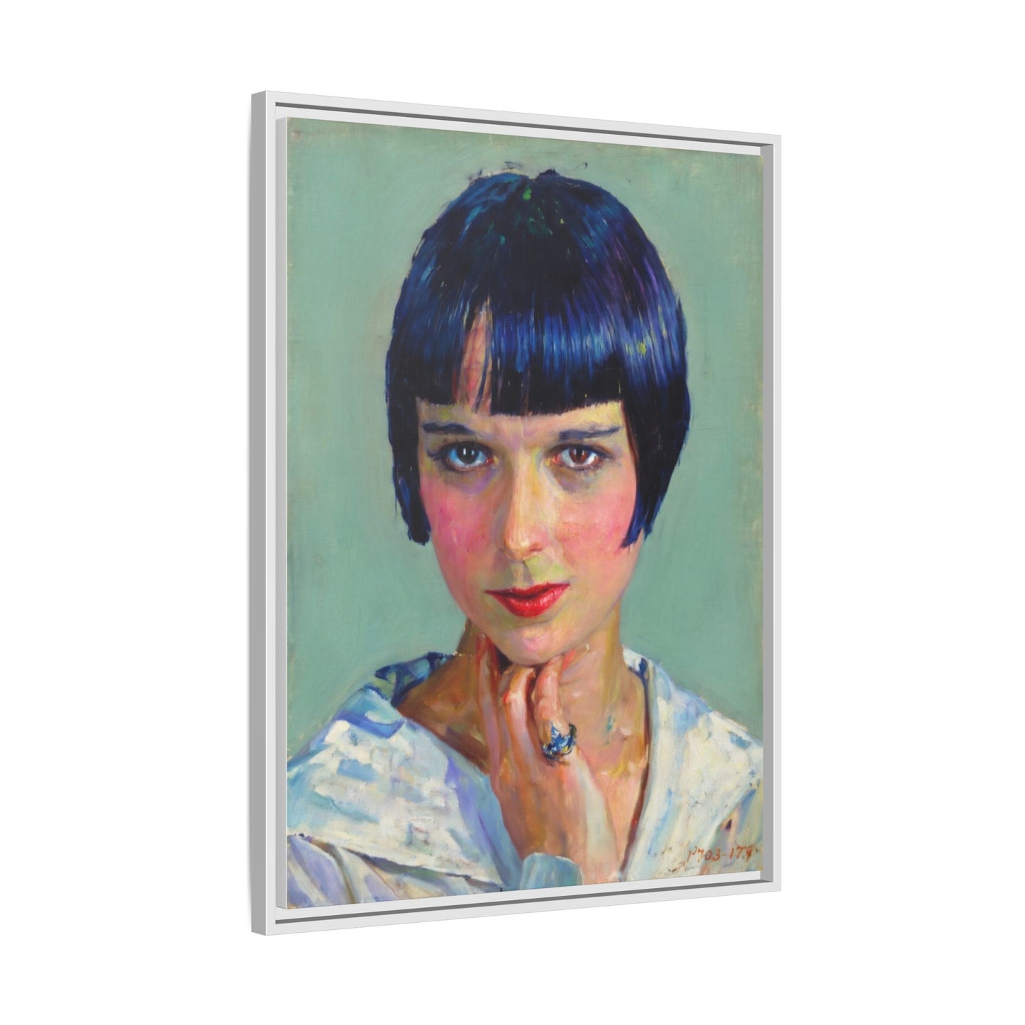 Framed Matte Canvas Portrait Print — Vintage Flapper Woman
