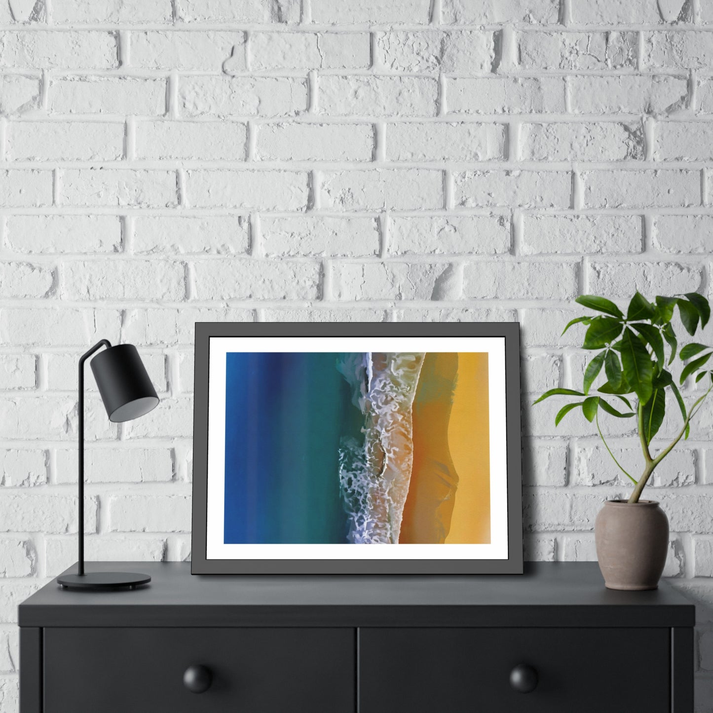 Coastal Waves Framed Poster — Beach Ocean Photography Wall Art