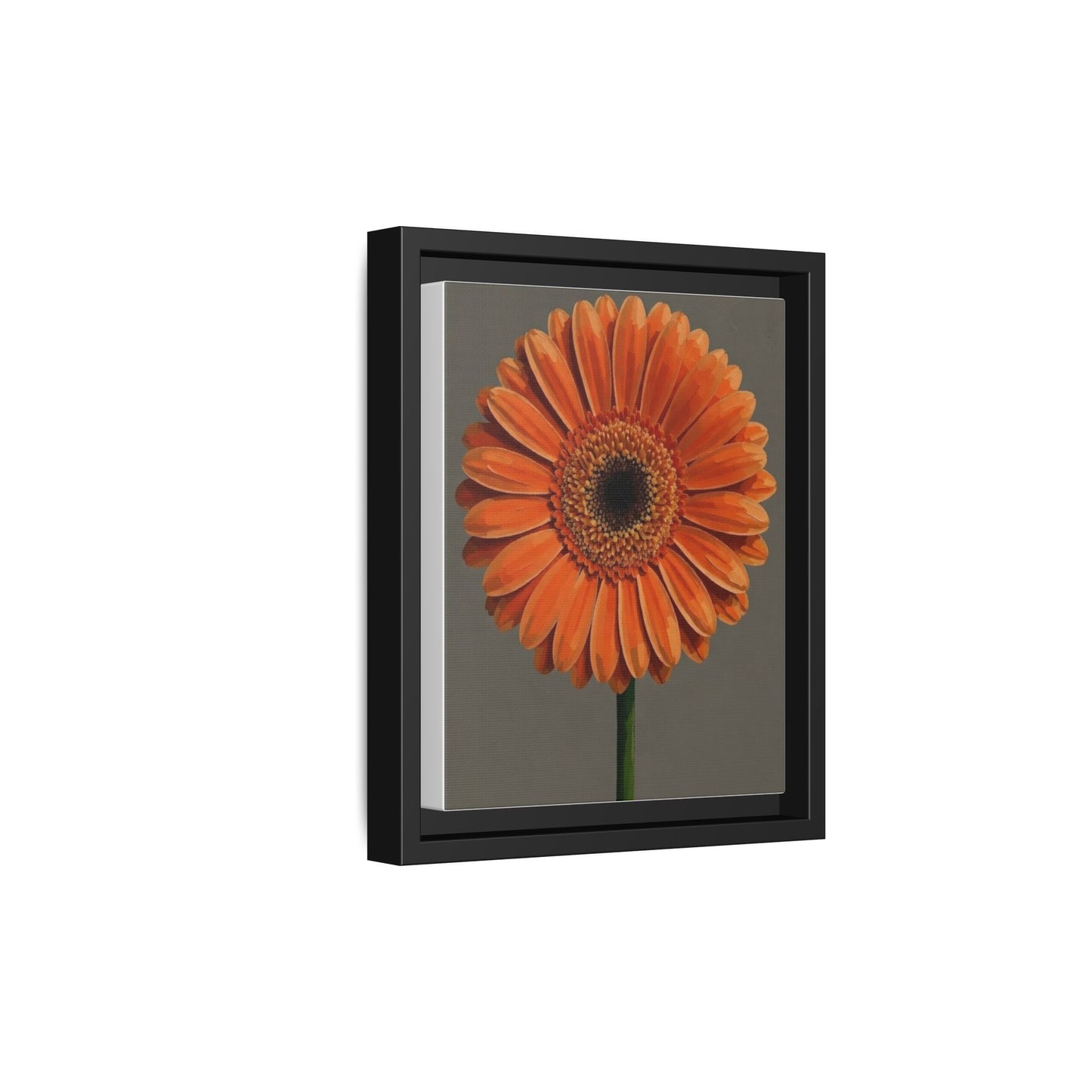 Orange Gerbera Daisy Matte Canvas Print (Framed)