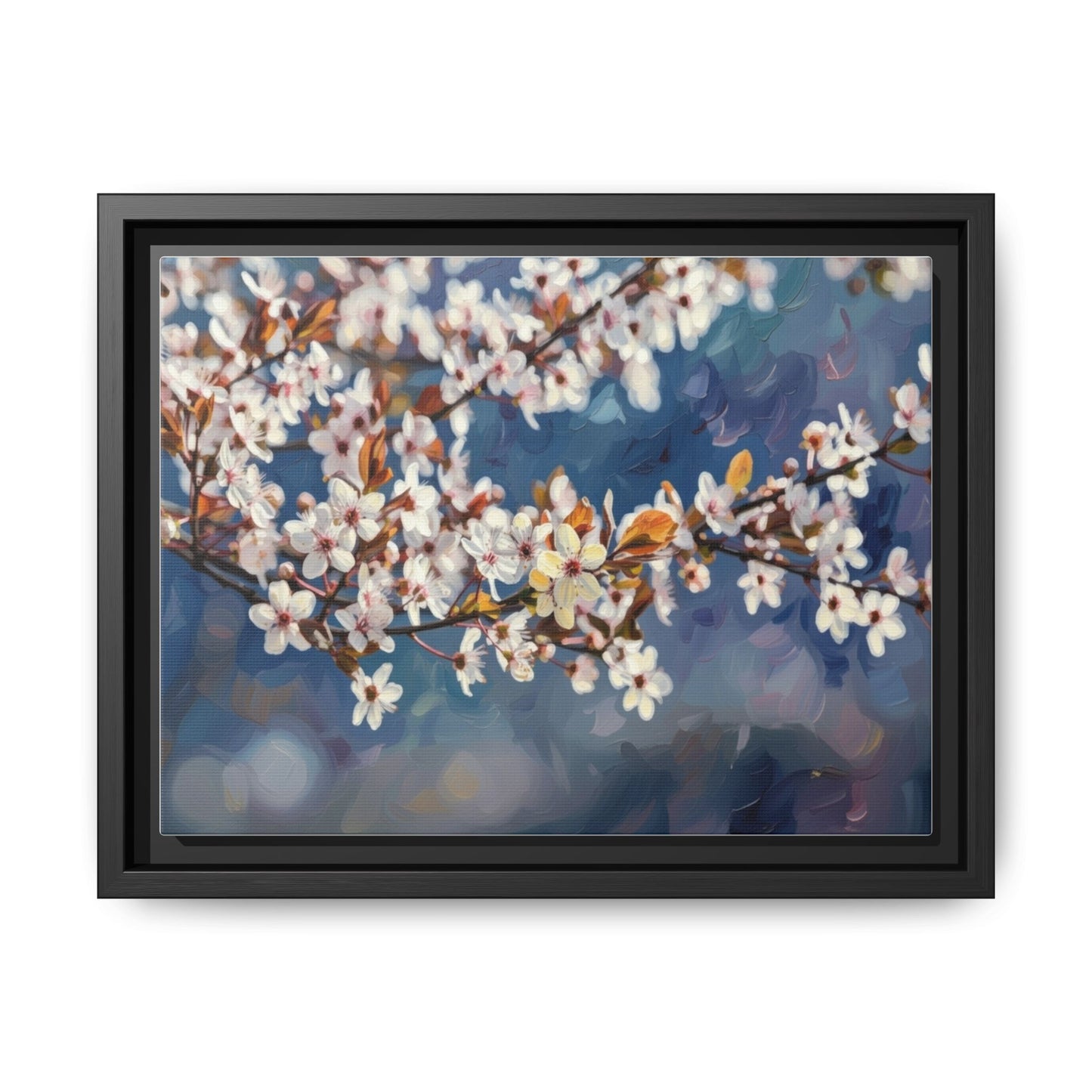 Framed Matte Canvas Print — Cherry Blossom Branch Wall Art
