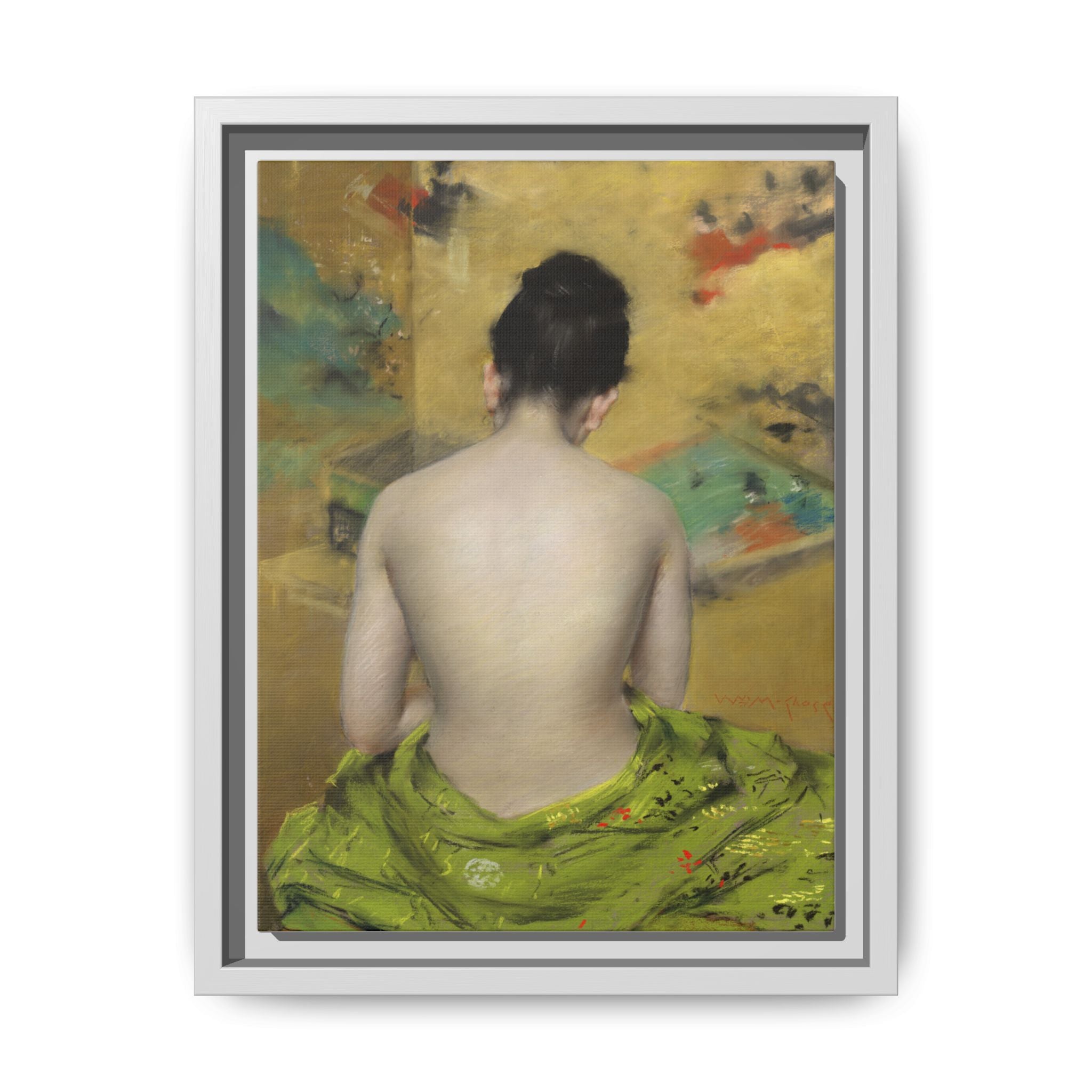 Study of Flesh Color and Gold by William Merritt Chase Framed Matte Canvas Art