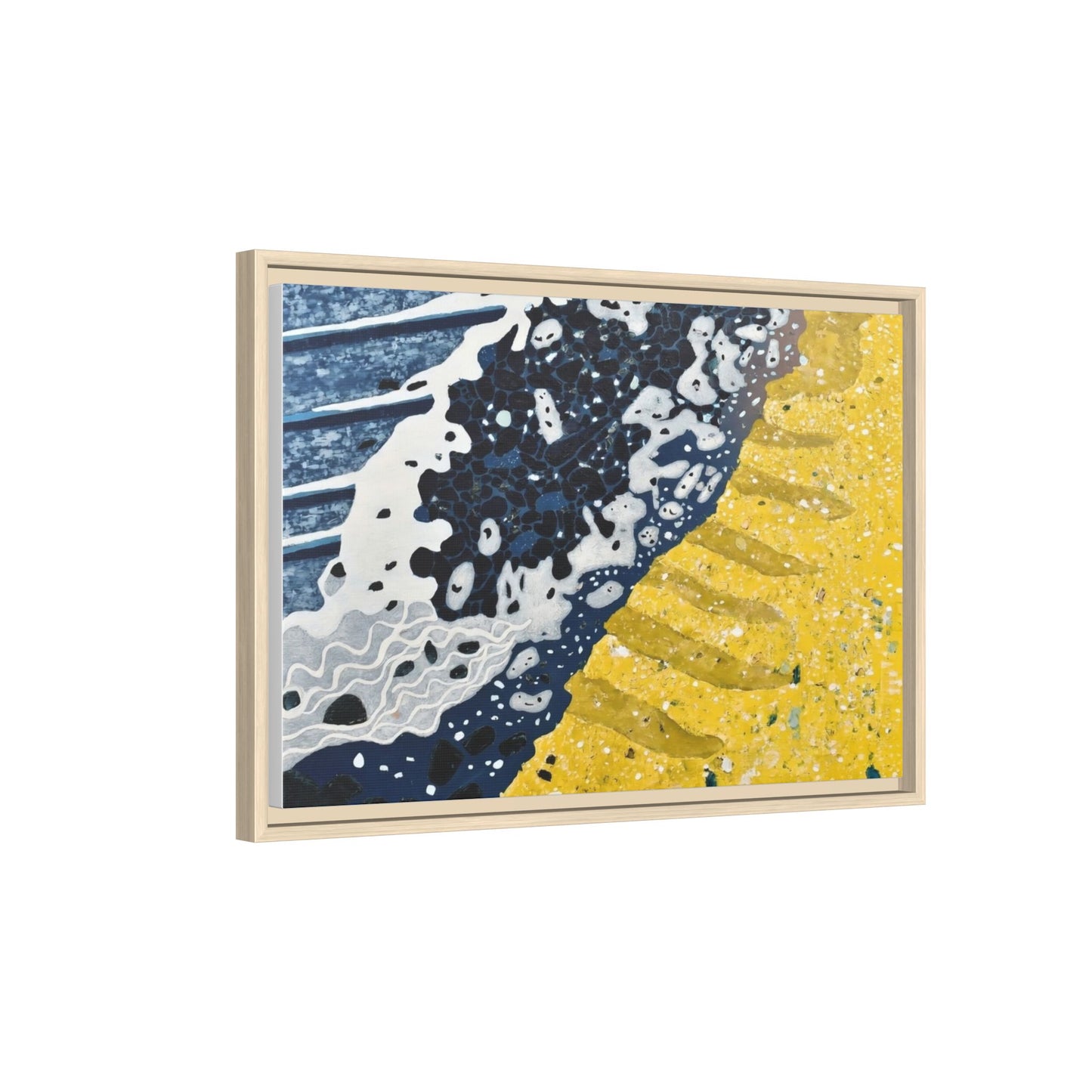 Framed Abstract Ocean & Sand Matte Canvas Print
