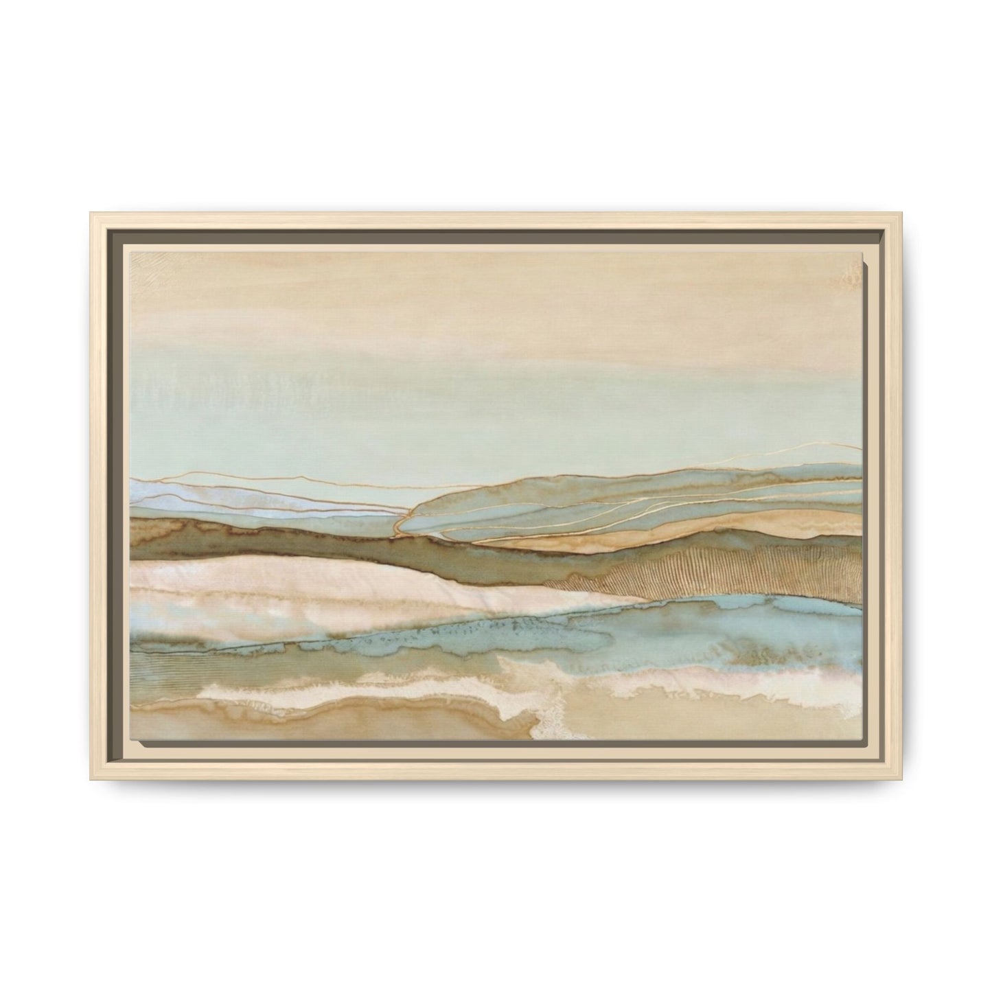 Framed Matte Canvas Coastal Abstract Landscape Wall Art