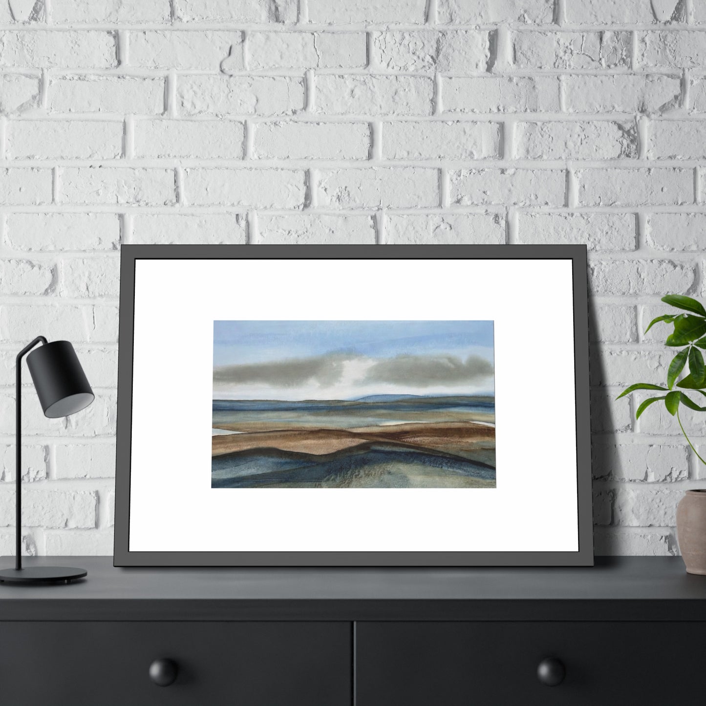 Framed Coastal Landscape Poster — Serene Seascape Wall Art Print