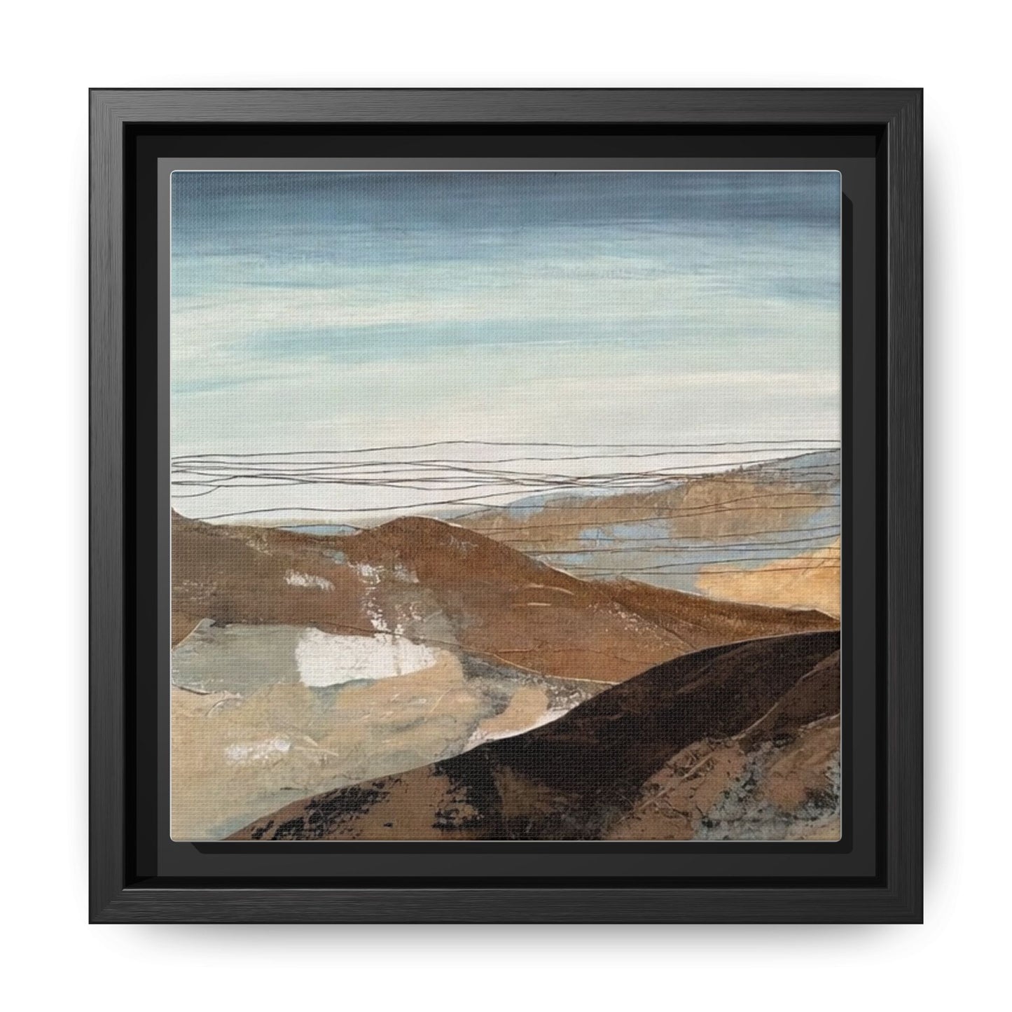 Framed Matte Canvas Art — Serene Abstract Landscape