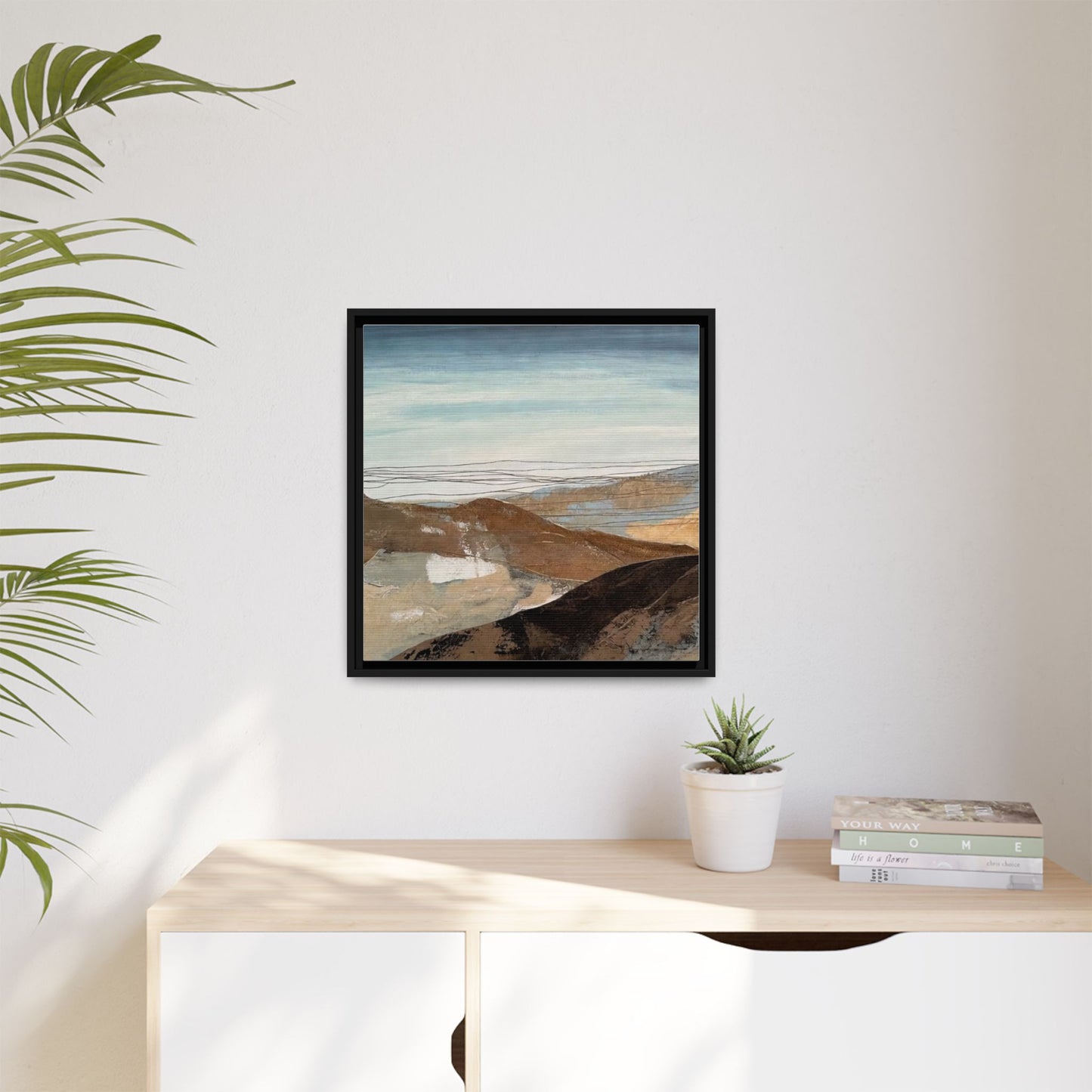 Framed Matte Canvas Art — Serene Abstract Landscape