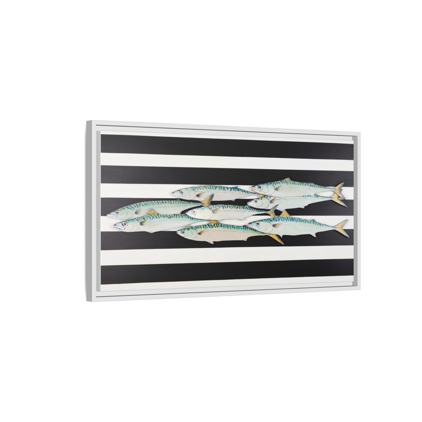 Striped Mackerel Canvas Print — Framed Matte Fish Wall Art