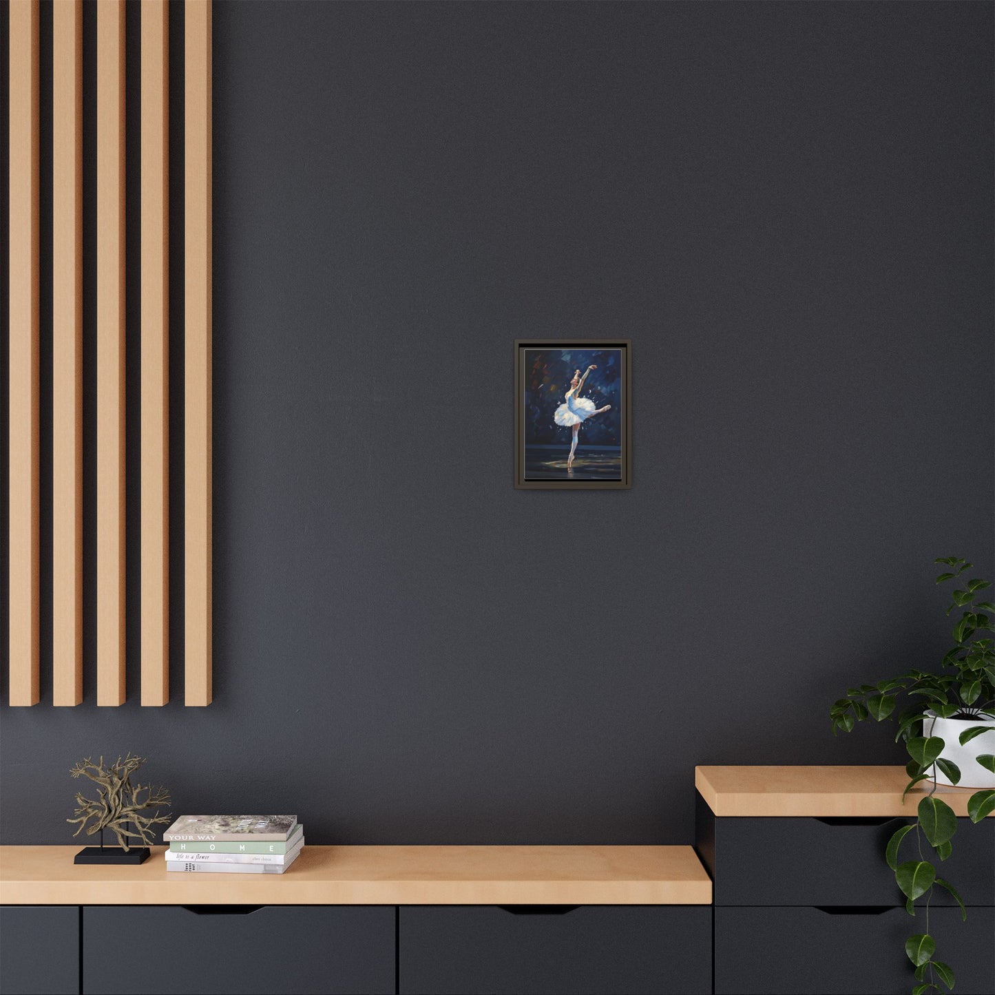 Ballerina Ballet Canvas Print — Framed Matte Wall Art