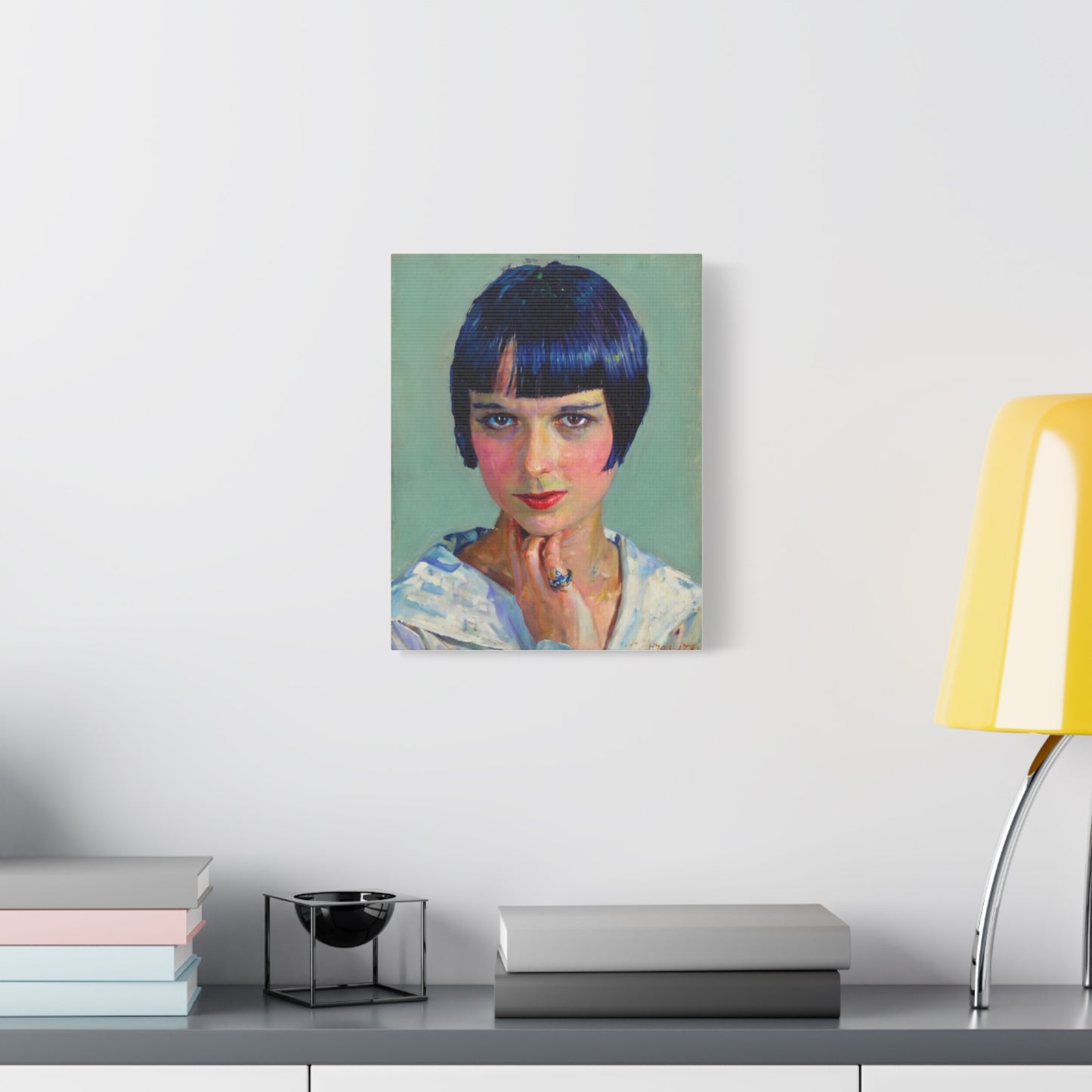 Portrait Canvas Print — Vintage Flapper Woman Matte Stretched Wall Art