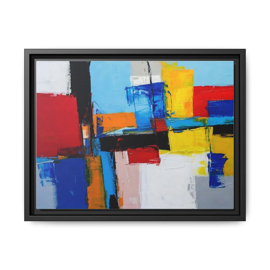 Abstract Color Block Matte Canvas Framed Wall Art