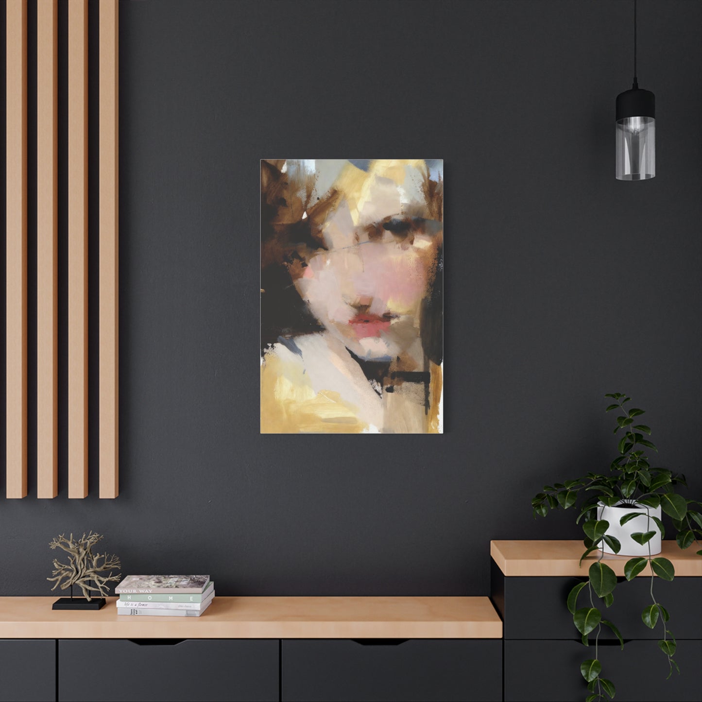 Abstract Portrait Matte Canvas Print — Modern Feminine Wall Art