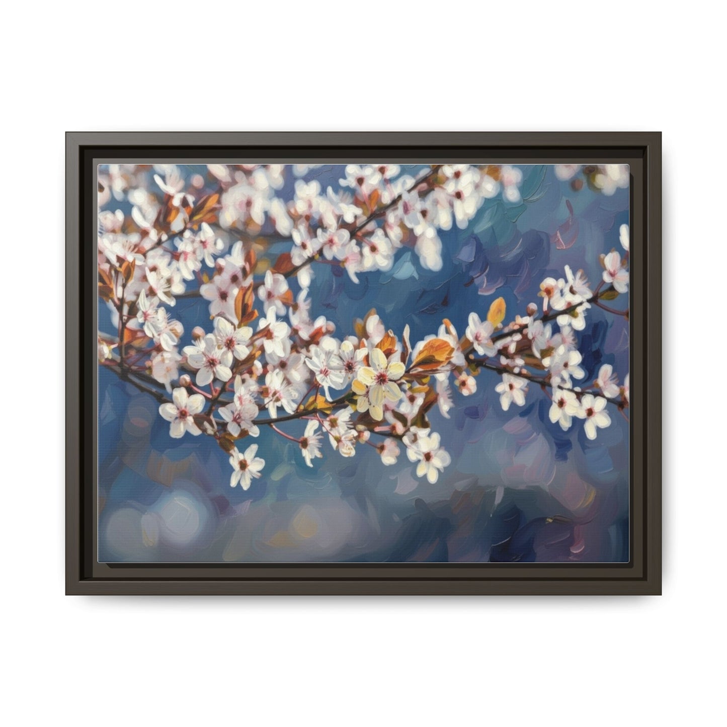 Framed Matte Canvas Print — Cherry Blossom Branch Wall Art