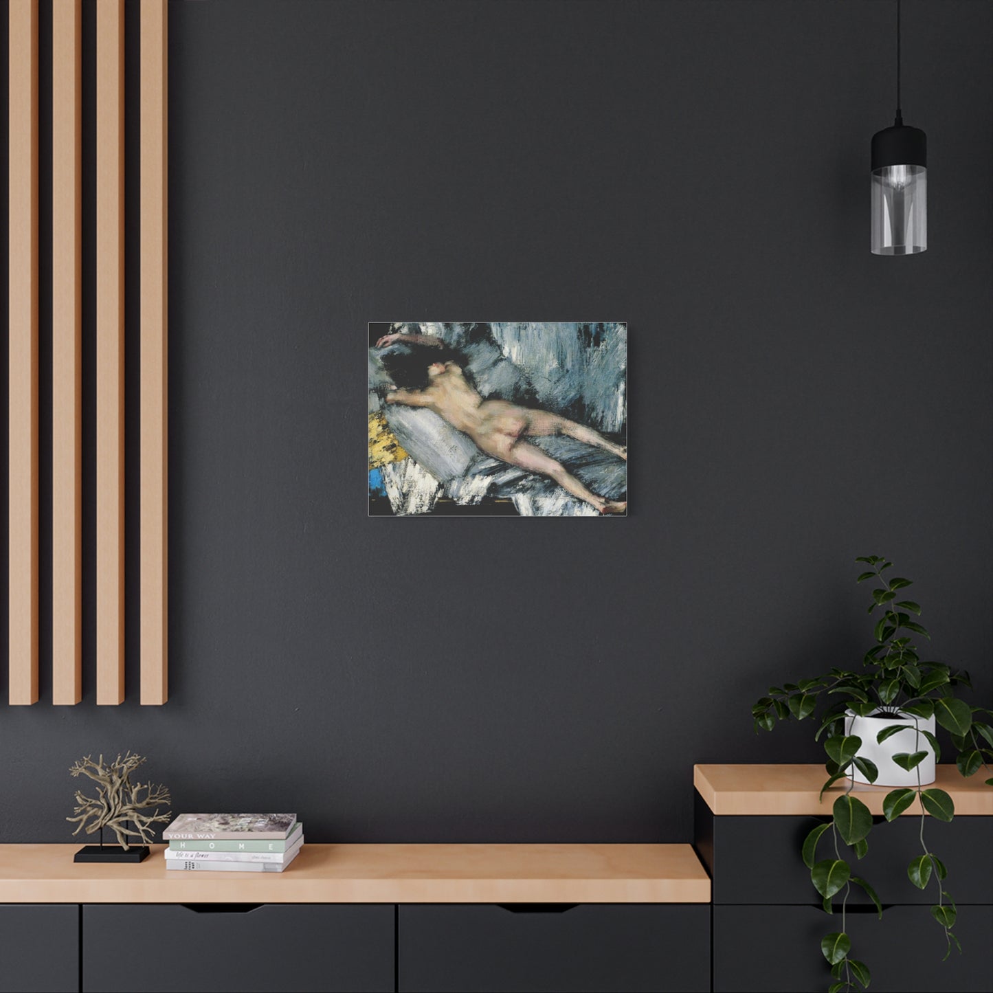Nude in the Studio by János Vaszary Matte Stretched Canvas: Wall Art Poster