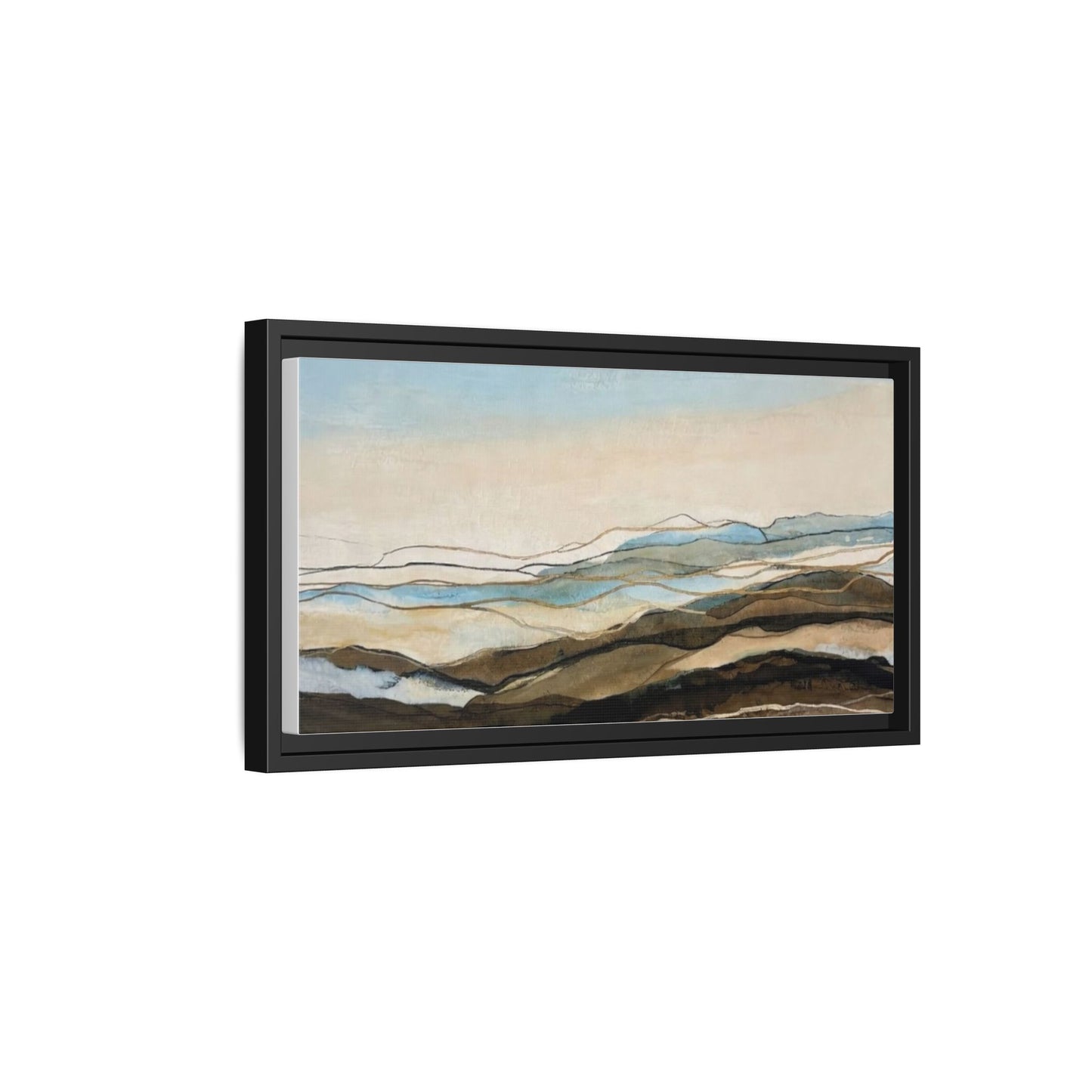 Framed Matte Canvas Print — Abstract Coastal Landscape Wall Art