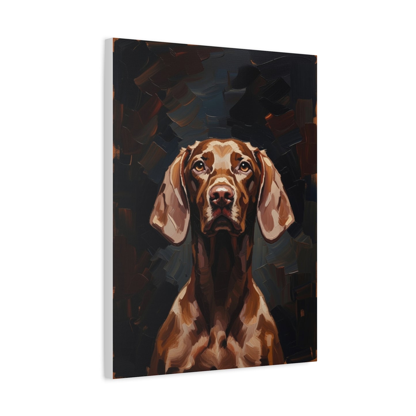 Chocolate Vizsla Canvas Wall Art — Matte Stretched Dog Portrait