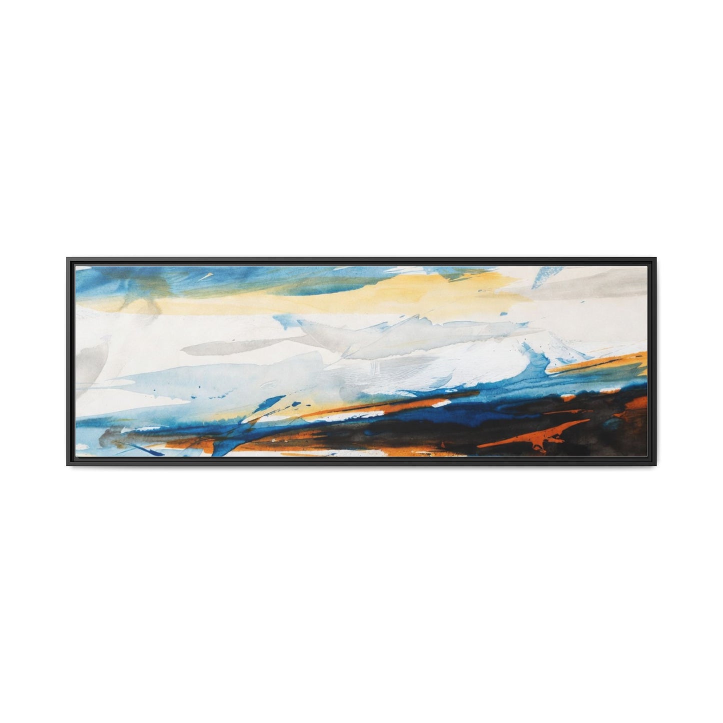 Abstract Coastal Waves Matte Canvas Framed Wall Art
