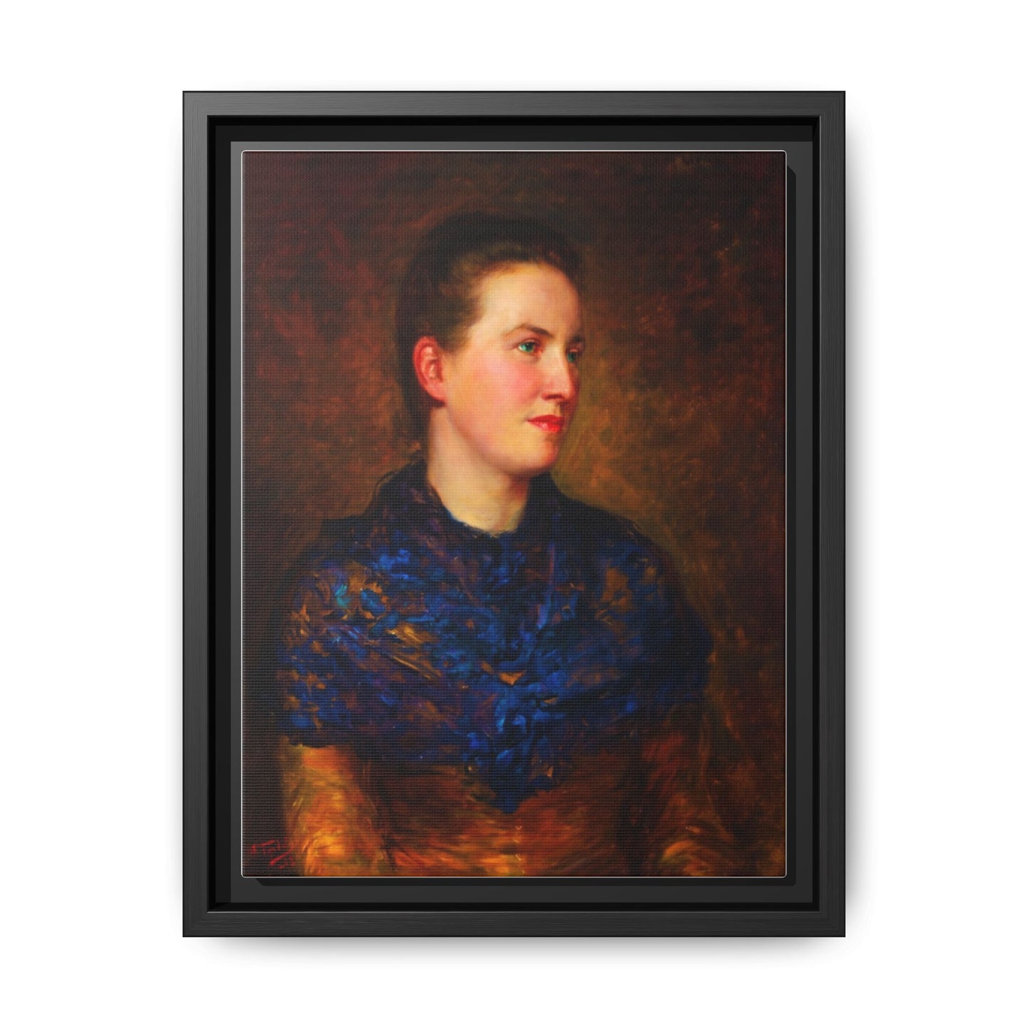 Framed Matte Canvas Portrait Print — Classic Victorian Woman Wall Art