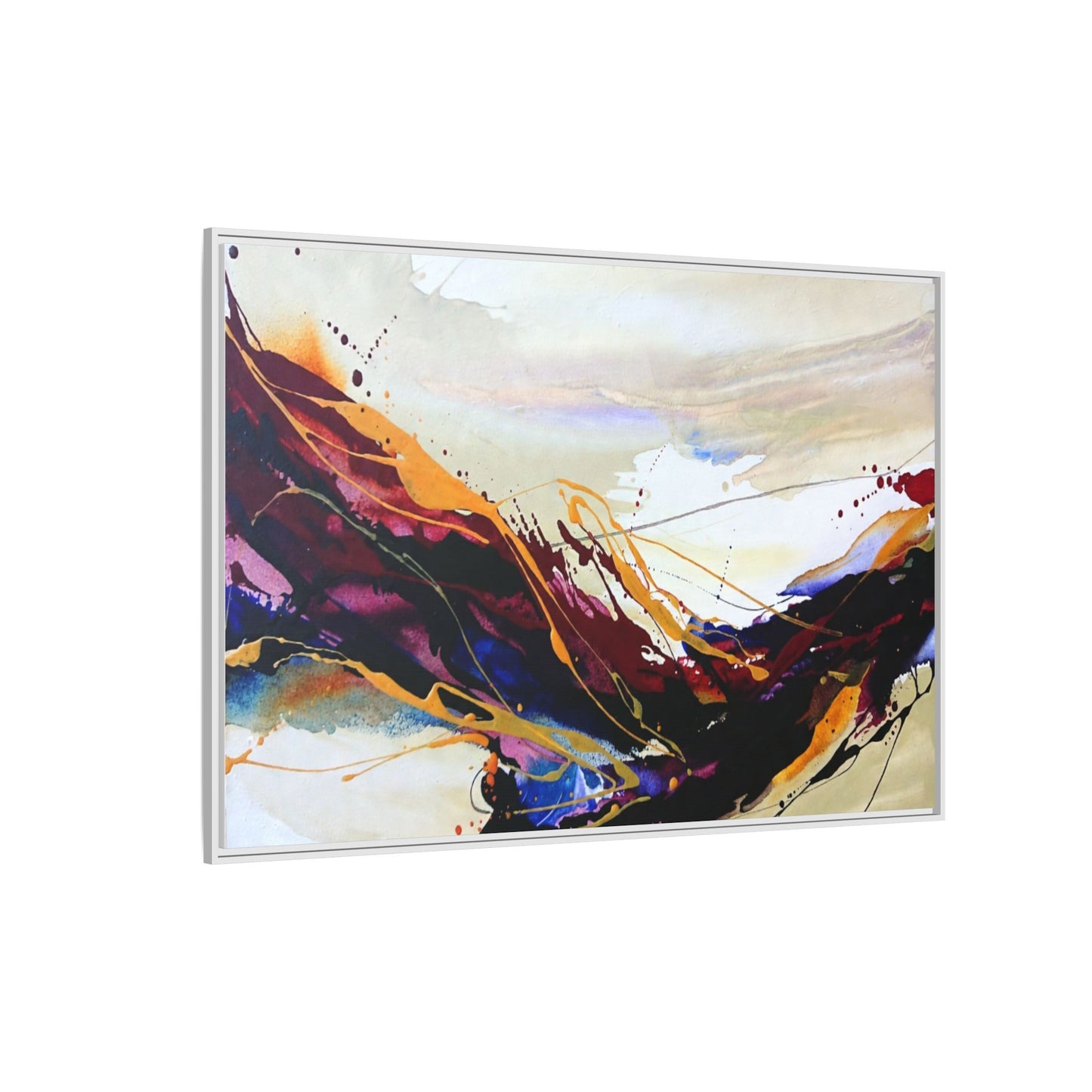 Abstract Flow Matte Canvas Framed Wall Art