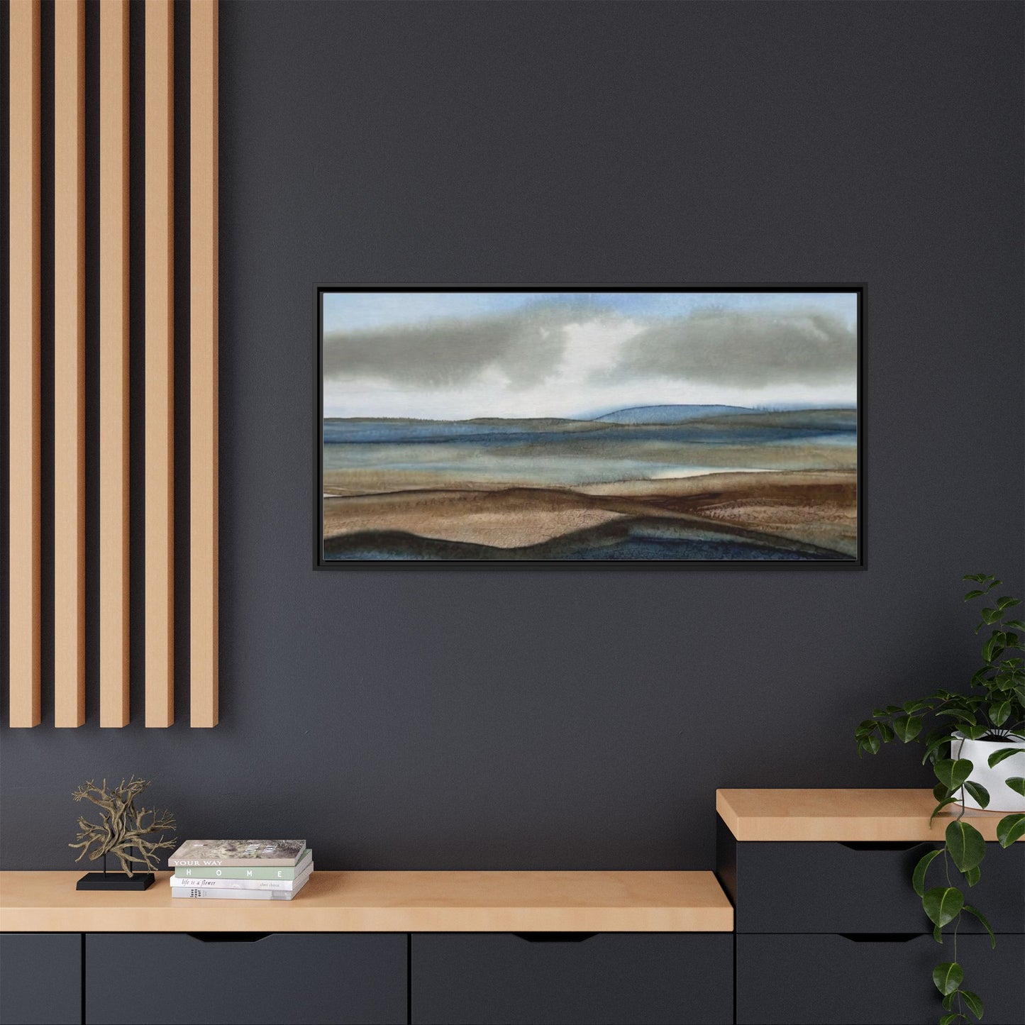 Matte Canvas Landscape, Framed (Multi-color)
