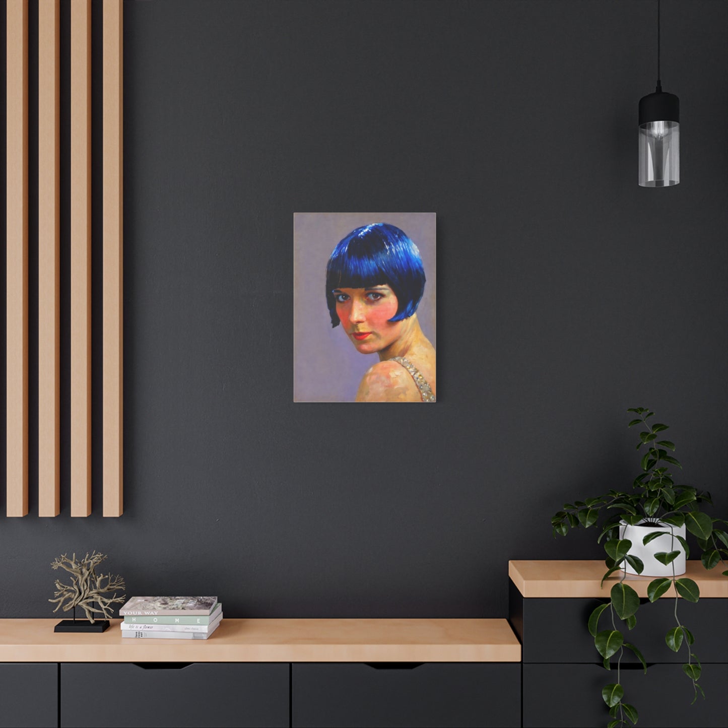 Blue Bob Portrait Matte Canvas Print - Stretched Wall Art