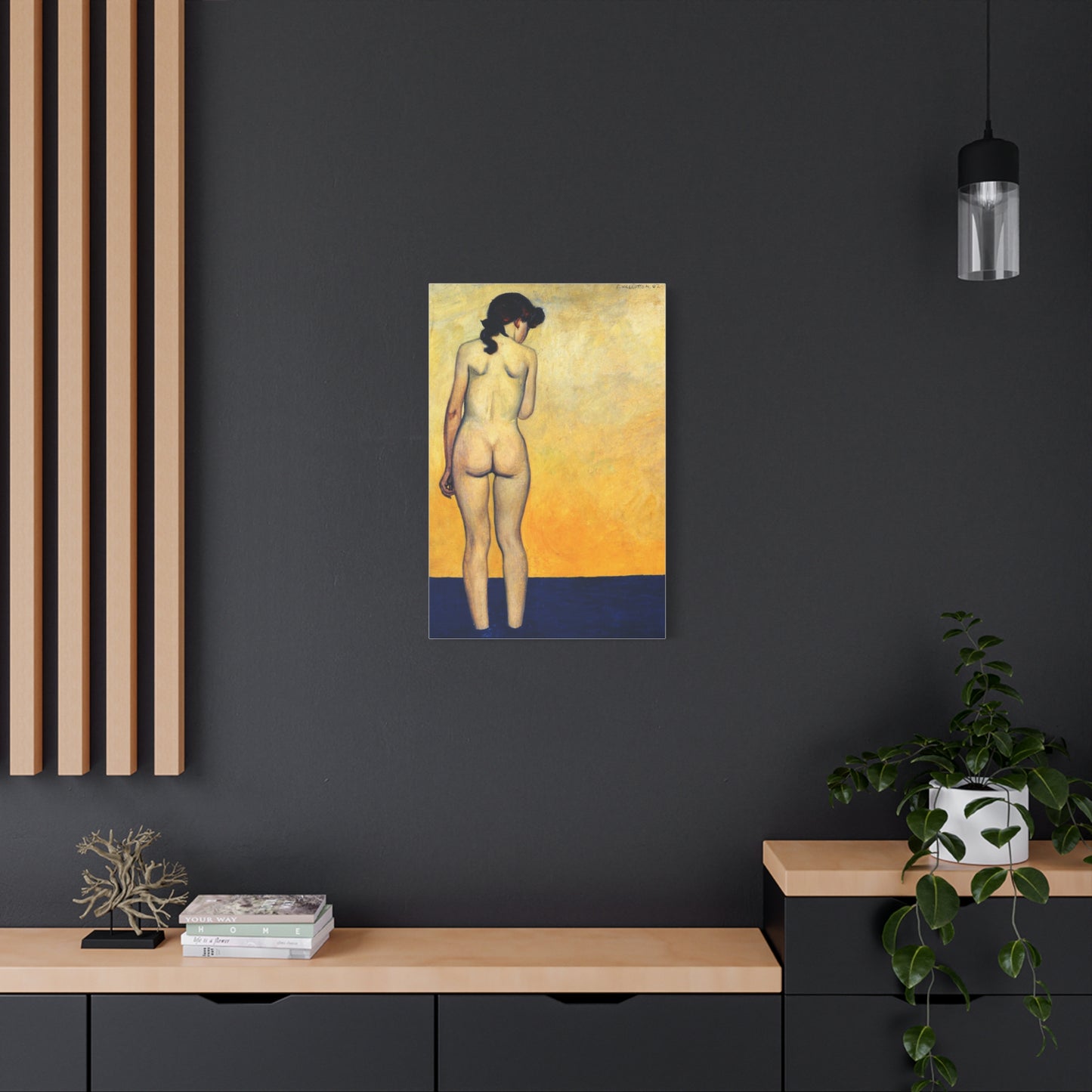 Adolescente entrant dans l'eau by Félix Vallotton  Matte Stretched Wall Art Print