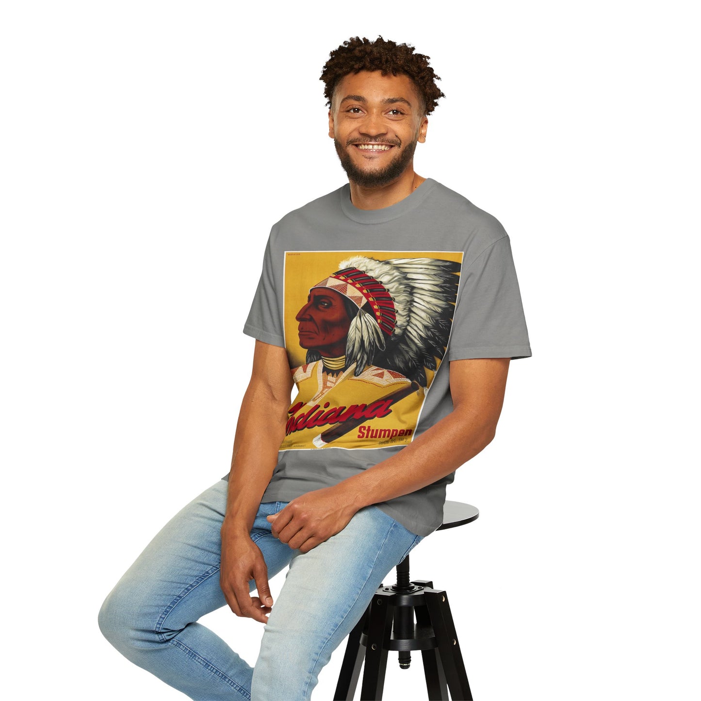 T-Shirt — Retro 'Indiana' Native Chief Vintage Poster Design