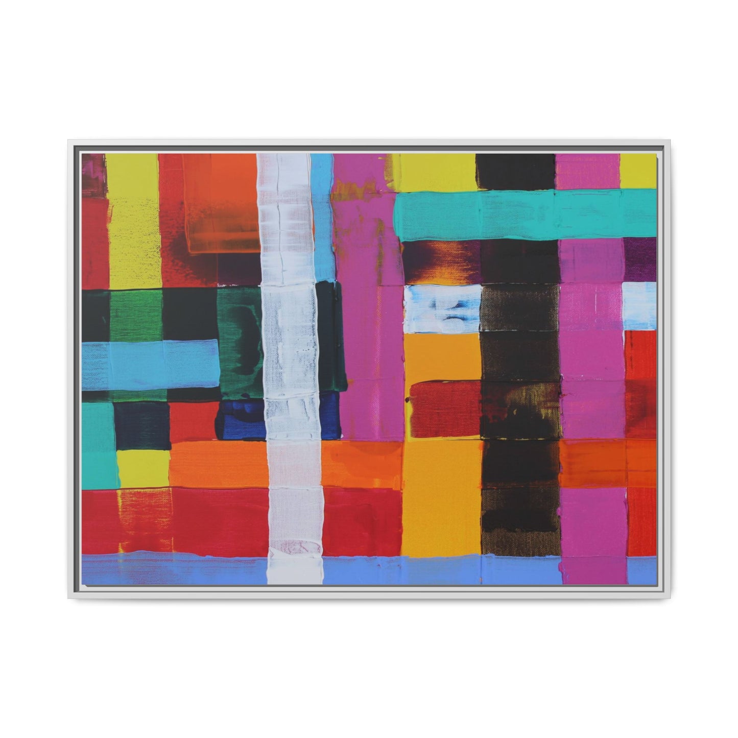 Farbfeld Malerei (Acryl) by Unknown Artist Matte Framed Canvas Wall Art Print