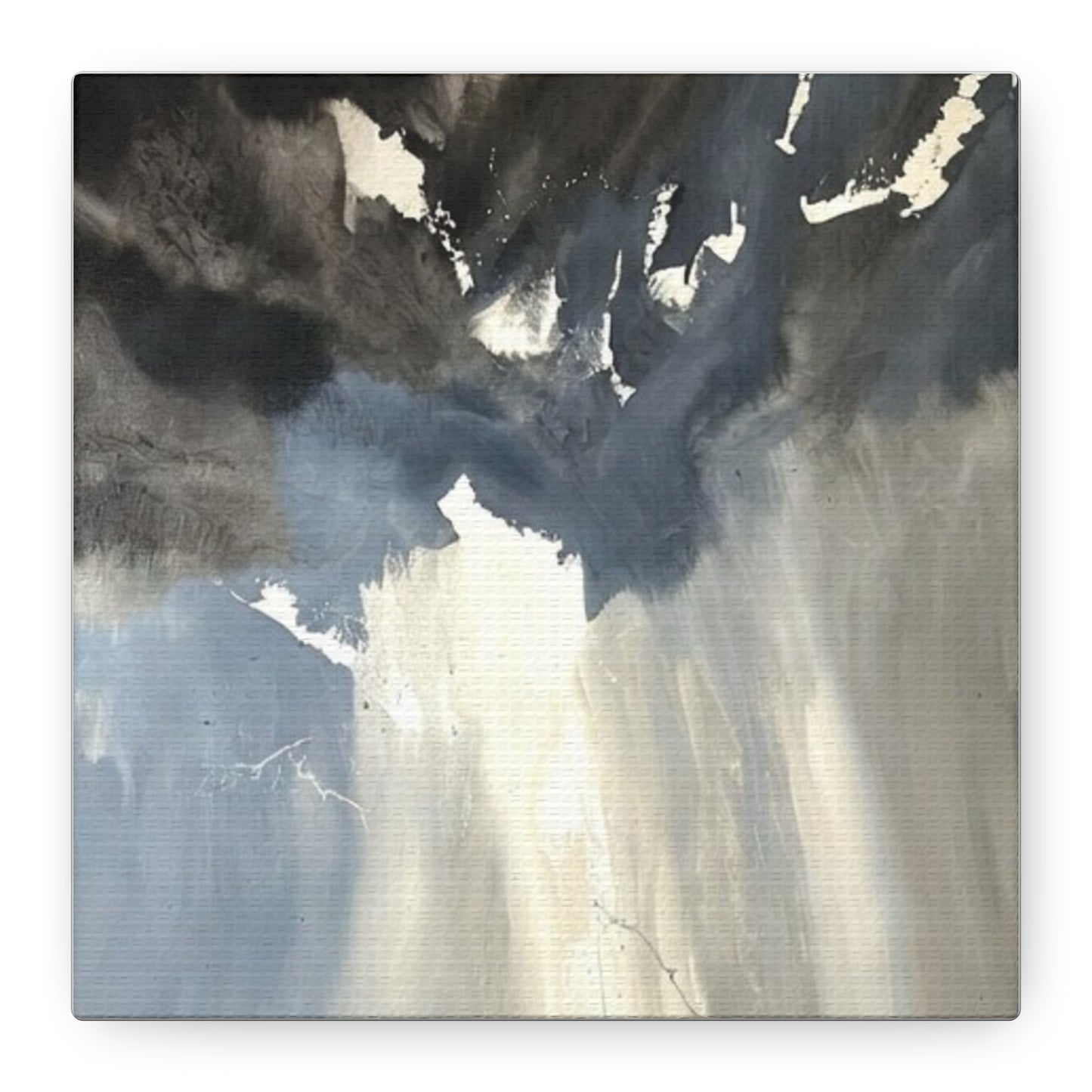 Abstract Storm Canvas Print — Dramatic Blue & Gray Matte Wall Art