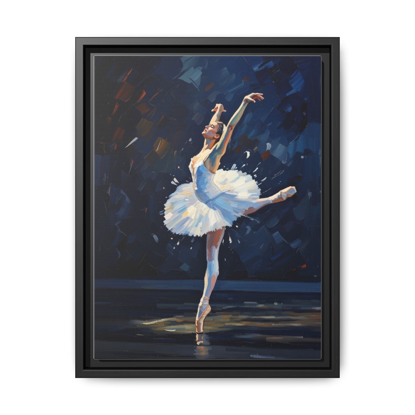Ballerina Ballet Canvas Print — Framed Matte Wall Art