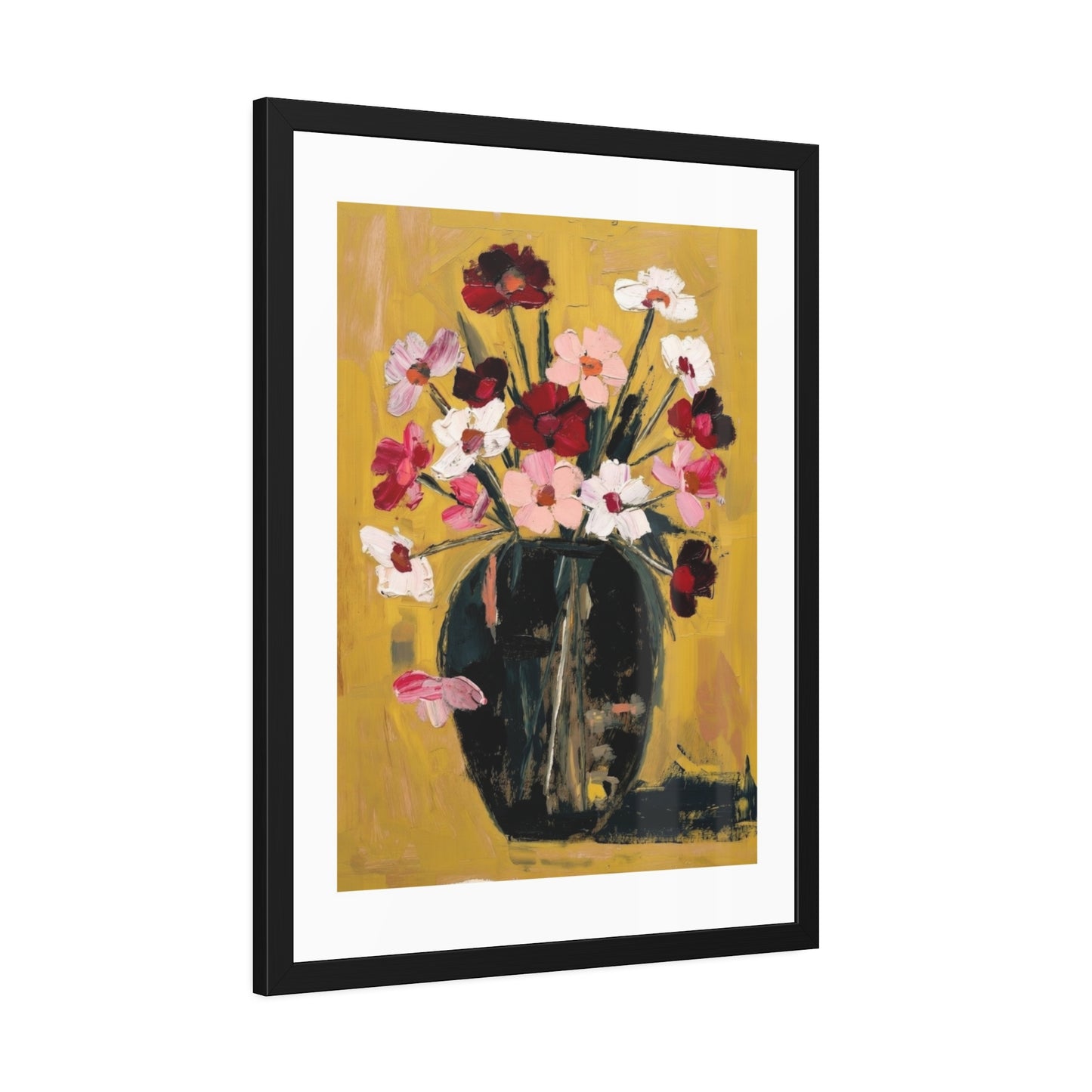 Framed Poster  Abstract Floral Vase Art Print