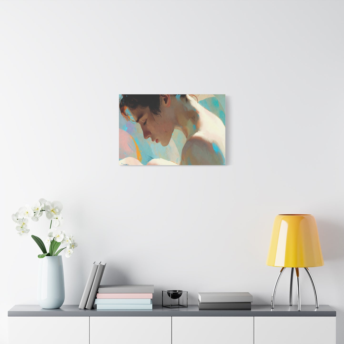 Dreamy Portrait Matte Canvas Print — Serene Female Profile Wall Art, Stretched 1.25"