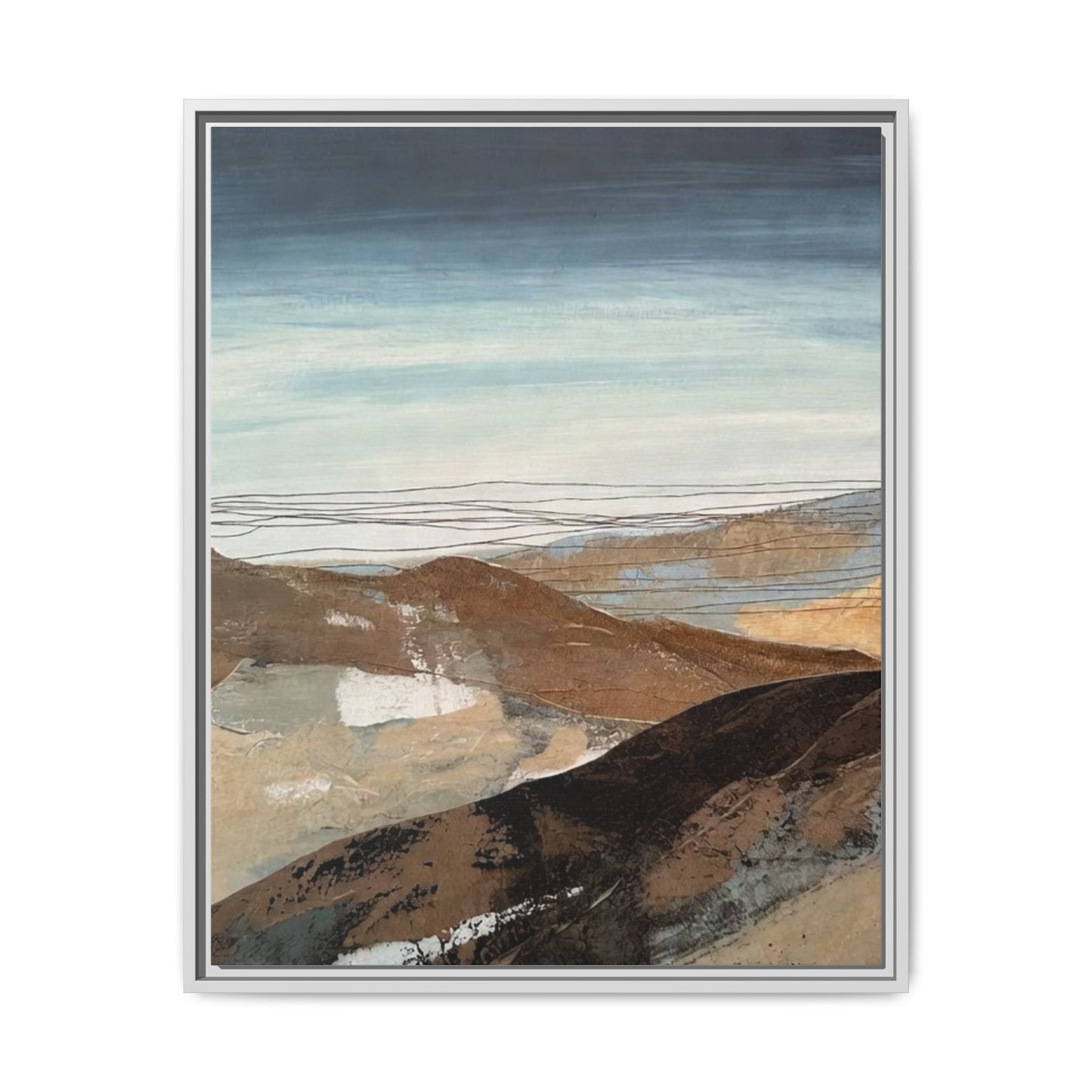 Framed Matte Canvas Art — Serene Abstract Landscape