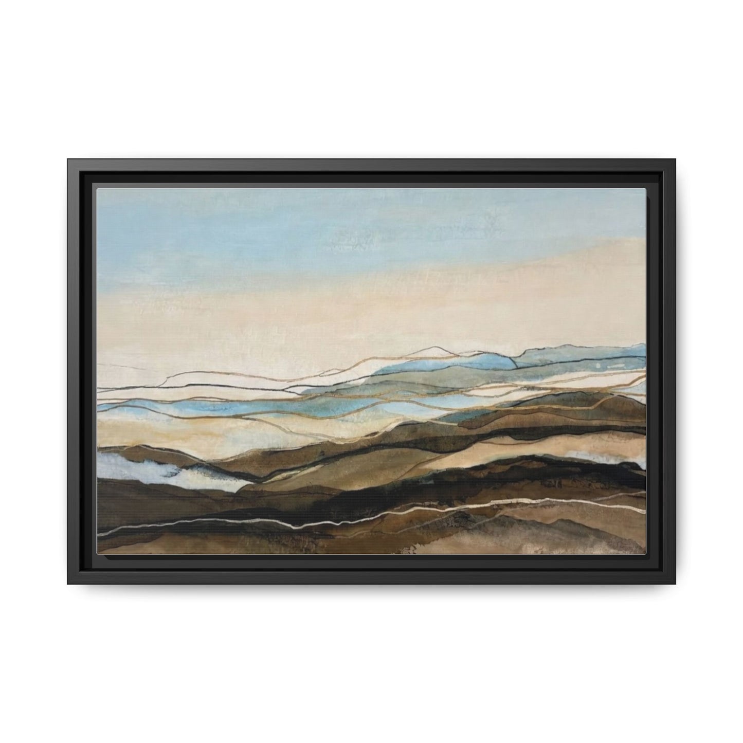 Framed Matte Canvas Print — Abstract Coastal Landscape Wall Art
