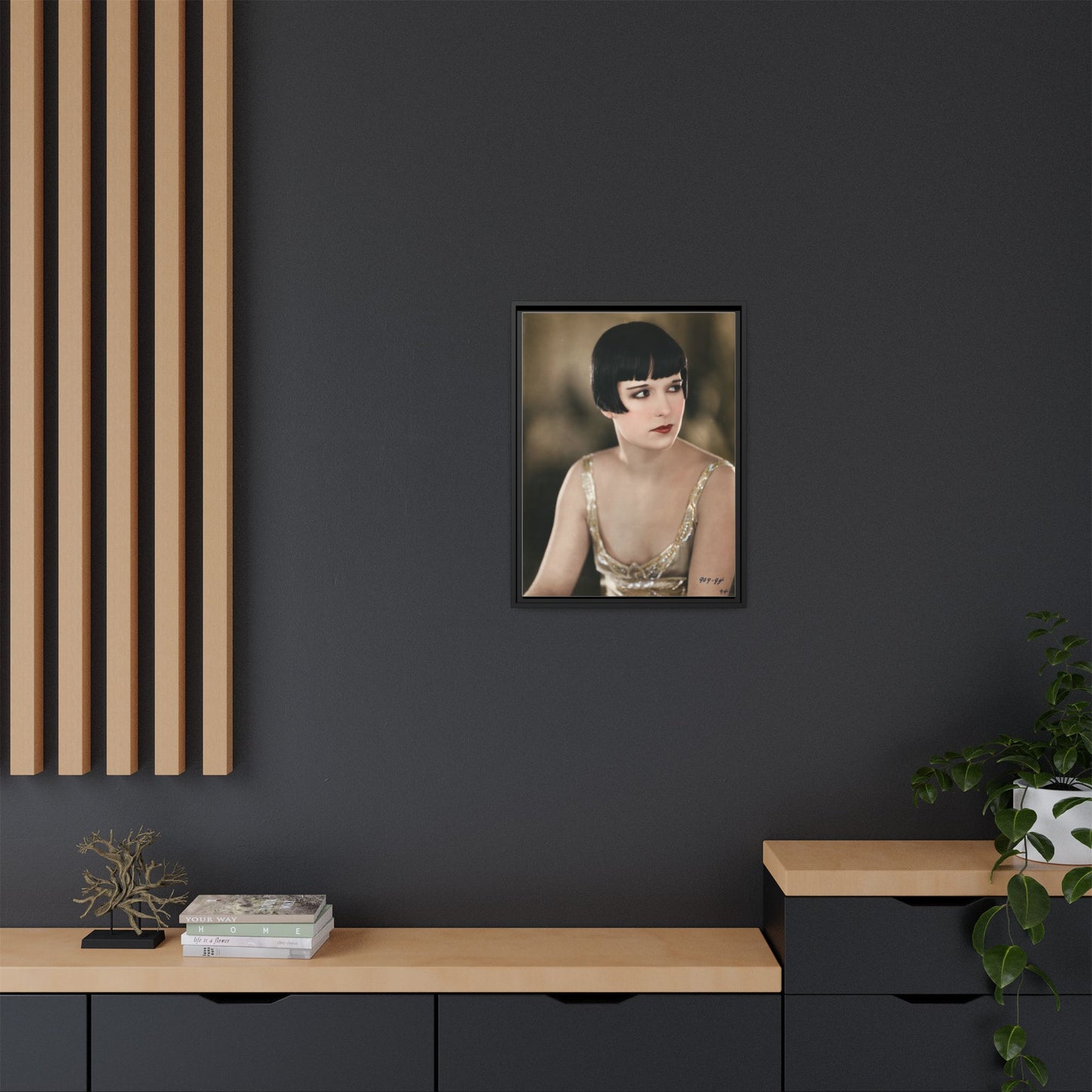 Vintage Louise Brooks Portrait Matte Canvas Framed Wall Art