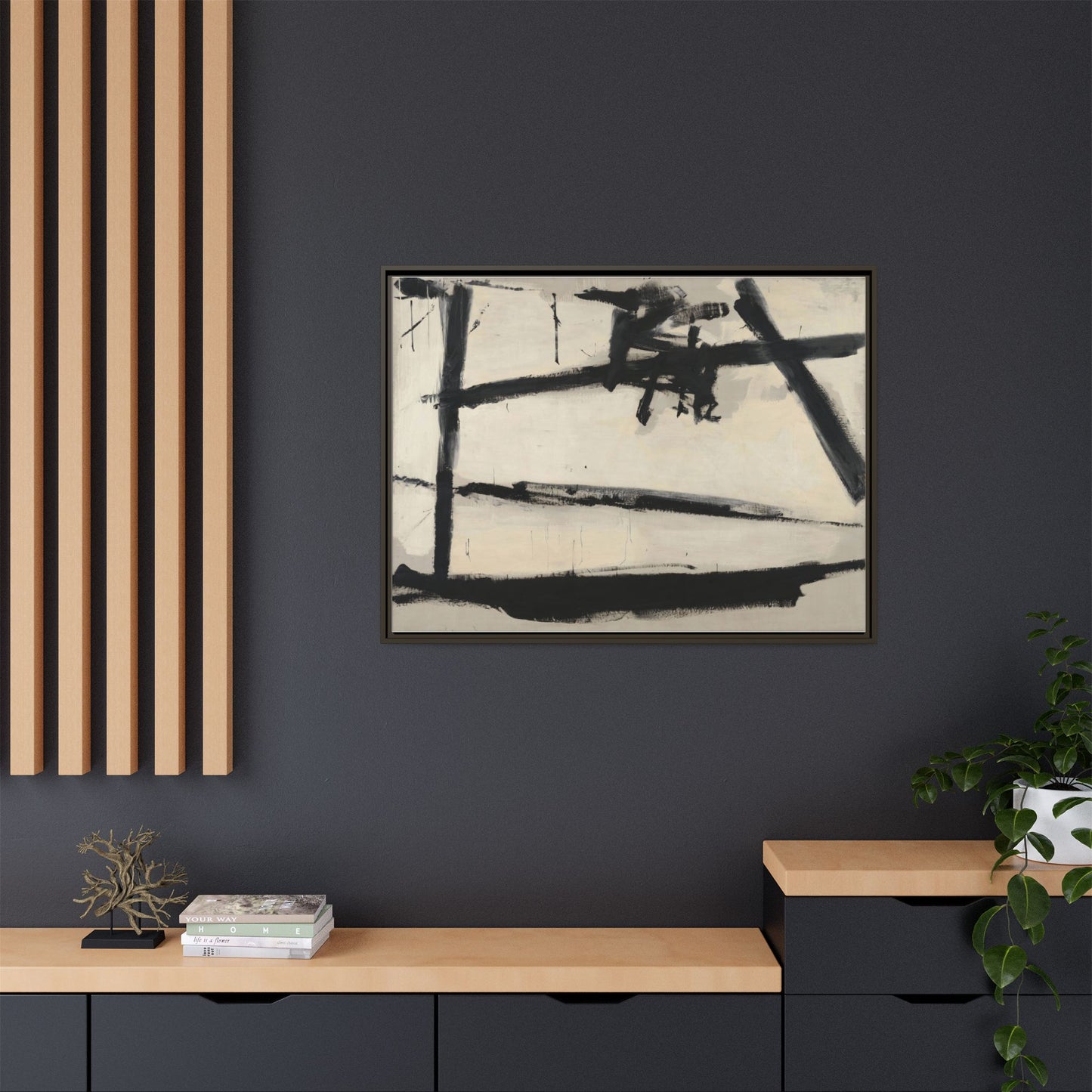 Painting Number 2 by Franz Kline Framed Abstract Canvas Art Print