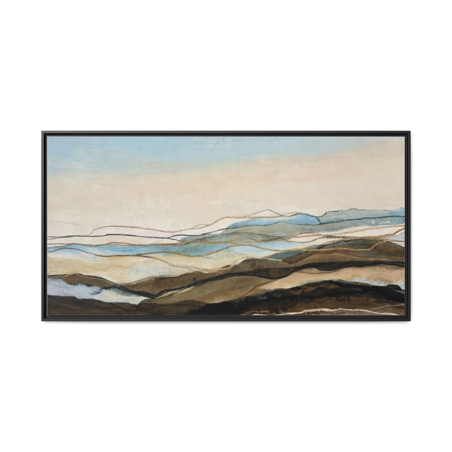 Framed Matte Canvas Print — Abstract Coastal Landscape Wall Art