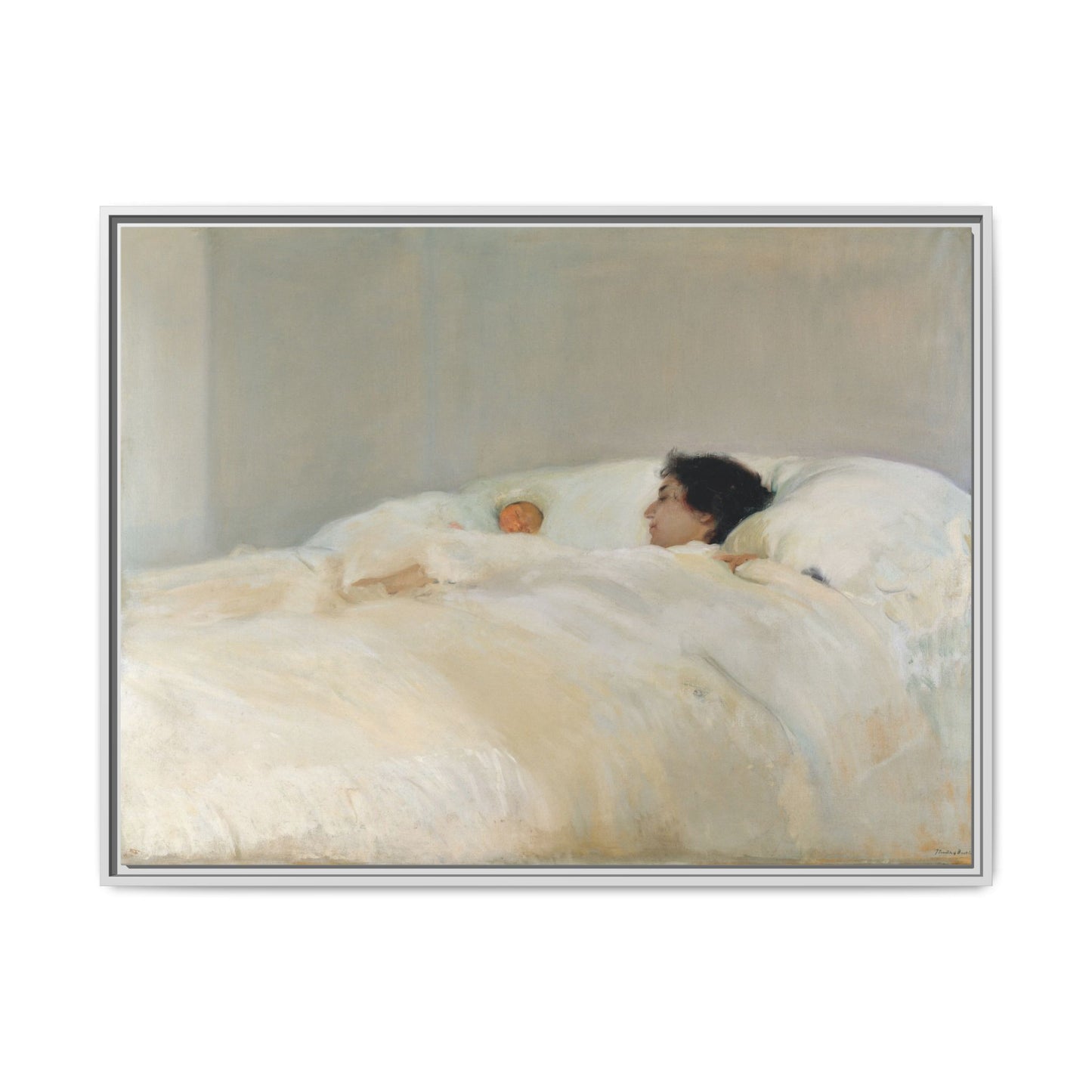 Mother by Joaquin Sorolla y Bastida Framed Matte Canvas Wall Art Print