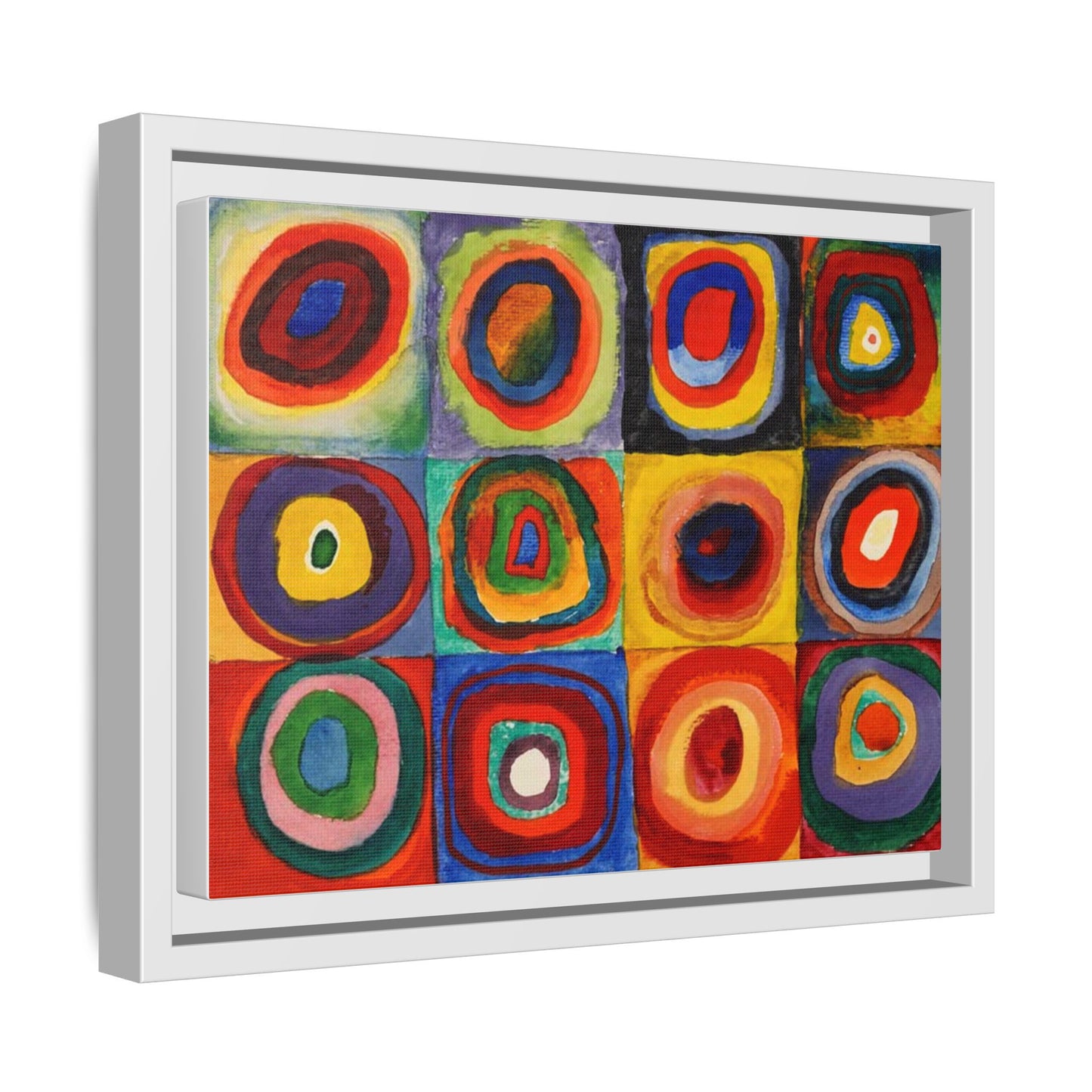 Colour Study, Squares with Concentric Circles by Vassily Kandinsky Framed Abstract Canvas Print