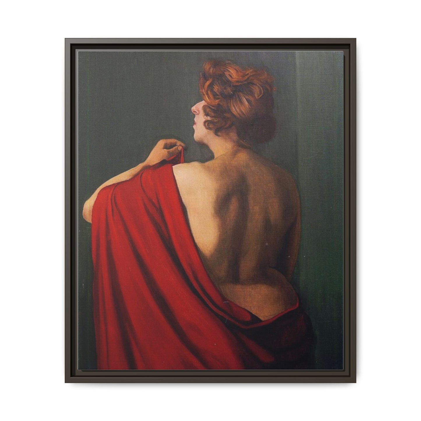 Femme au châle rouge by Félix Vallotton Framed Matte Canvas Wall Art Print
